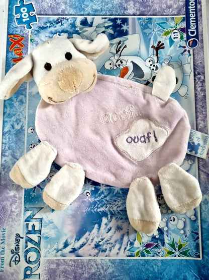 Doudou Bébé Mouton Rose – Ouaf! – Peluche Apaisante