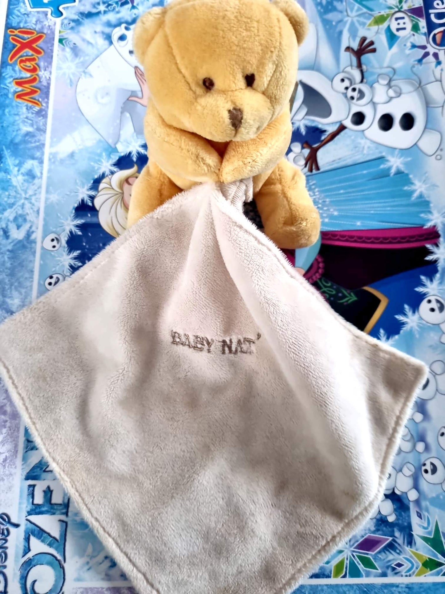 Doudou Bébé Ours Jaune – Baby Nat – Peluche