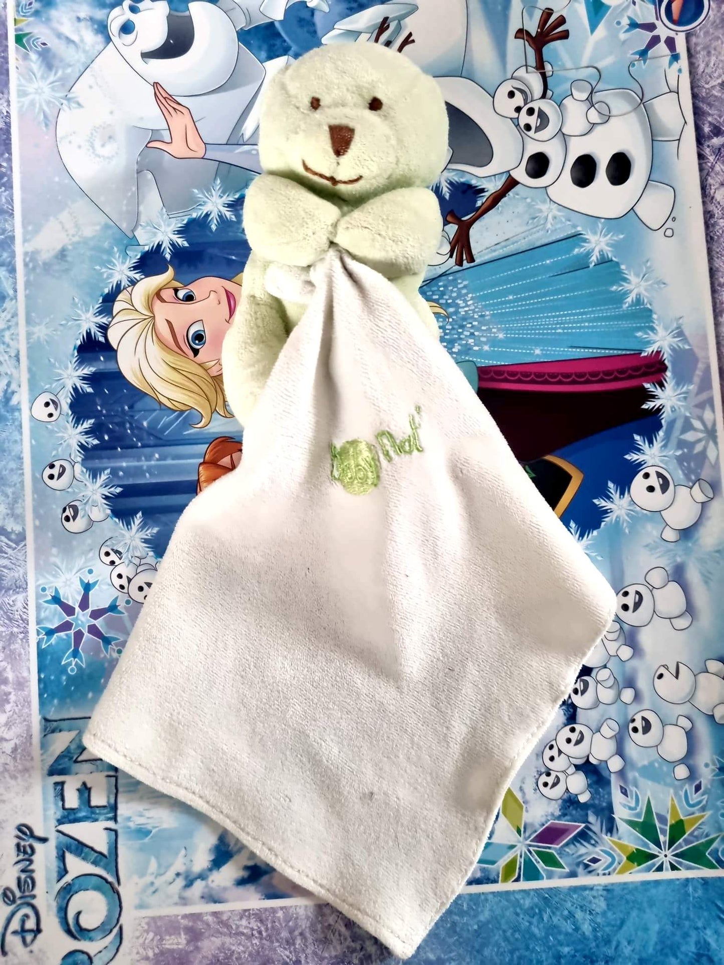 Doudou Bébé Ours Vert – Baby Nat – Peluche Douce