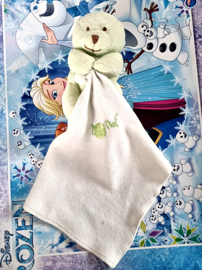 Doudou Bébé Ours Vert – Baby Nat – Peluche Douce