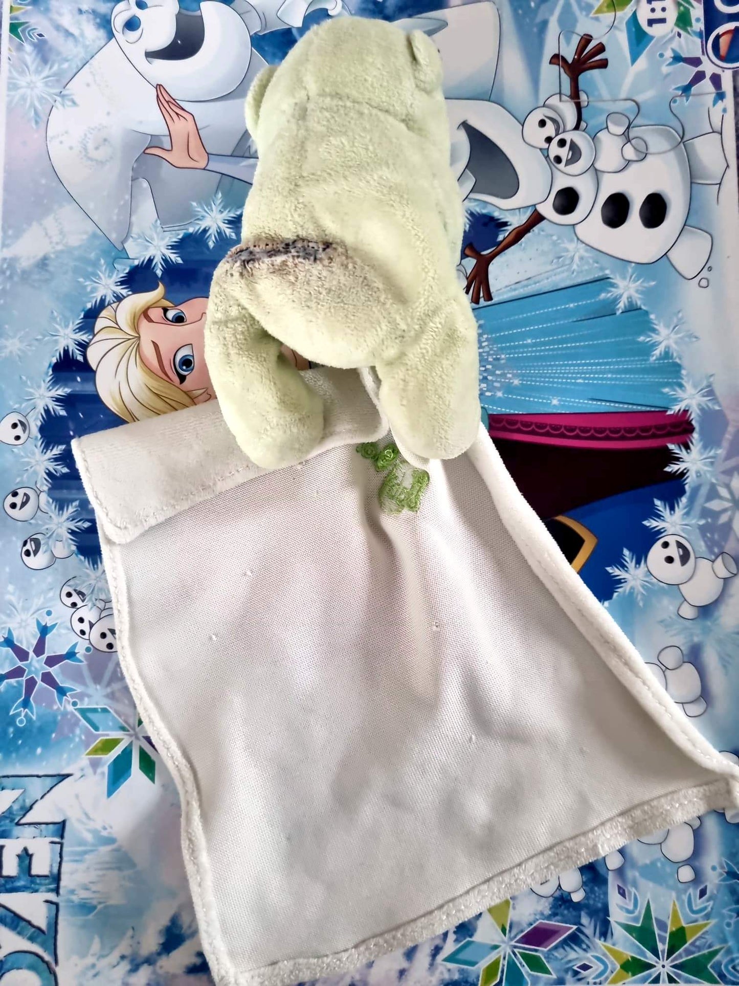 Doudou Bébé Ours Vert – Baby Nat – Peluche Douce