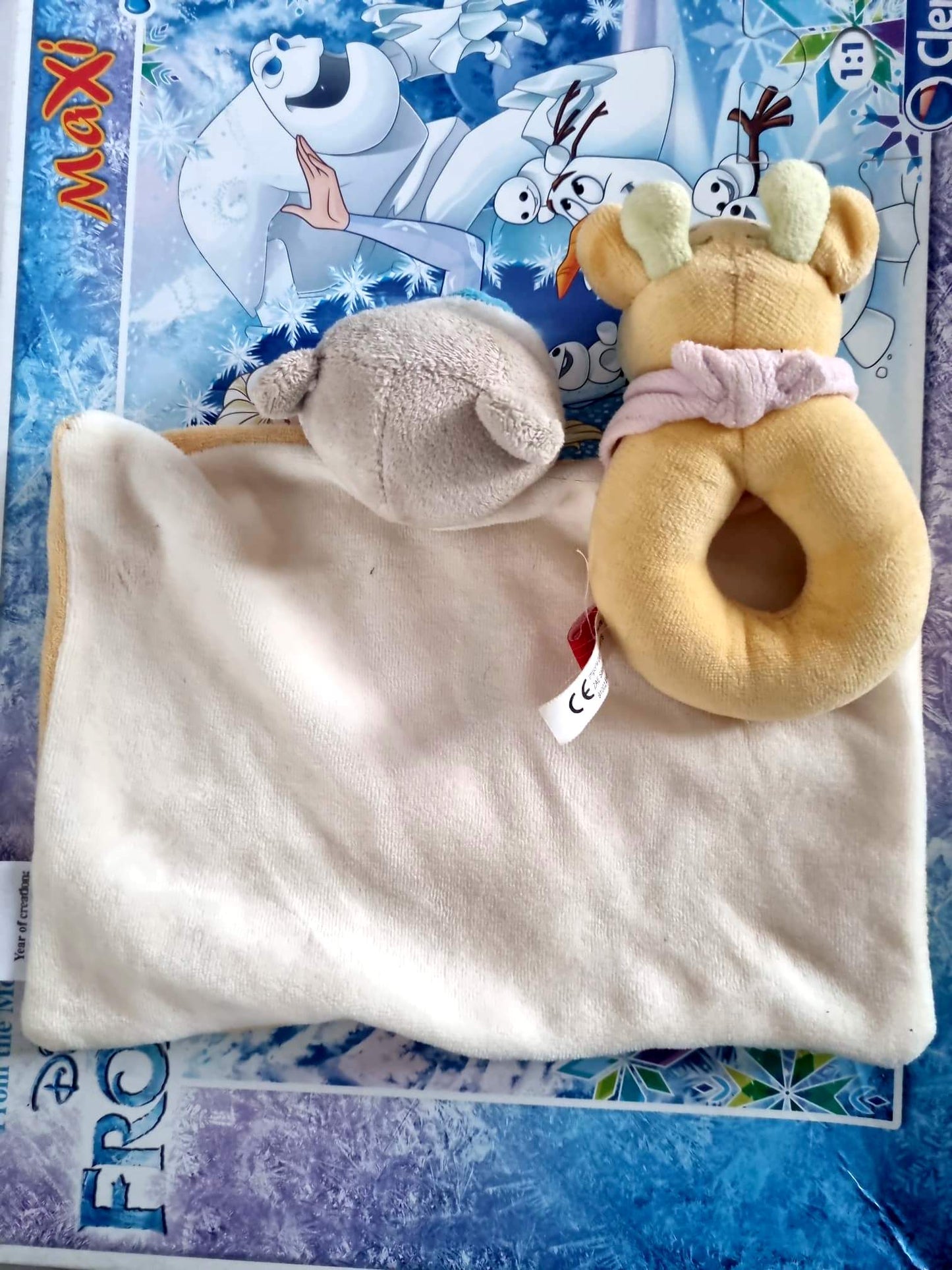 Doudou Bébé Ours Plat Beige – Peluche Douce