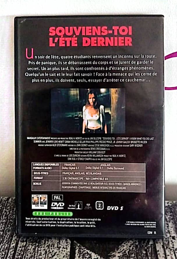 DVD : Souviens toi de l'été dernier