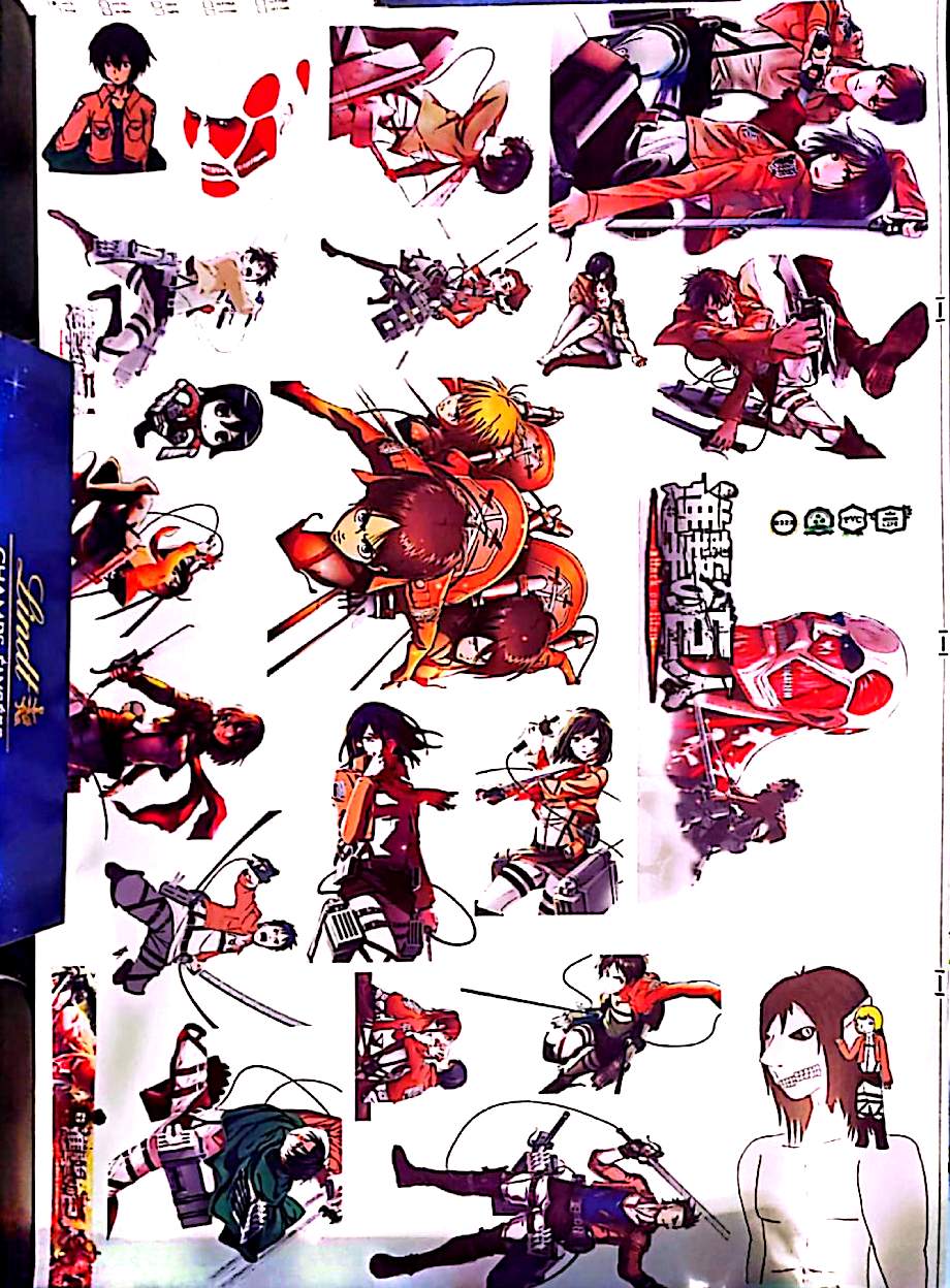 Sticker Mural Attack on Titan – Planche Multi-Stickers – 60 x 90 cm