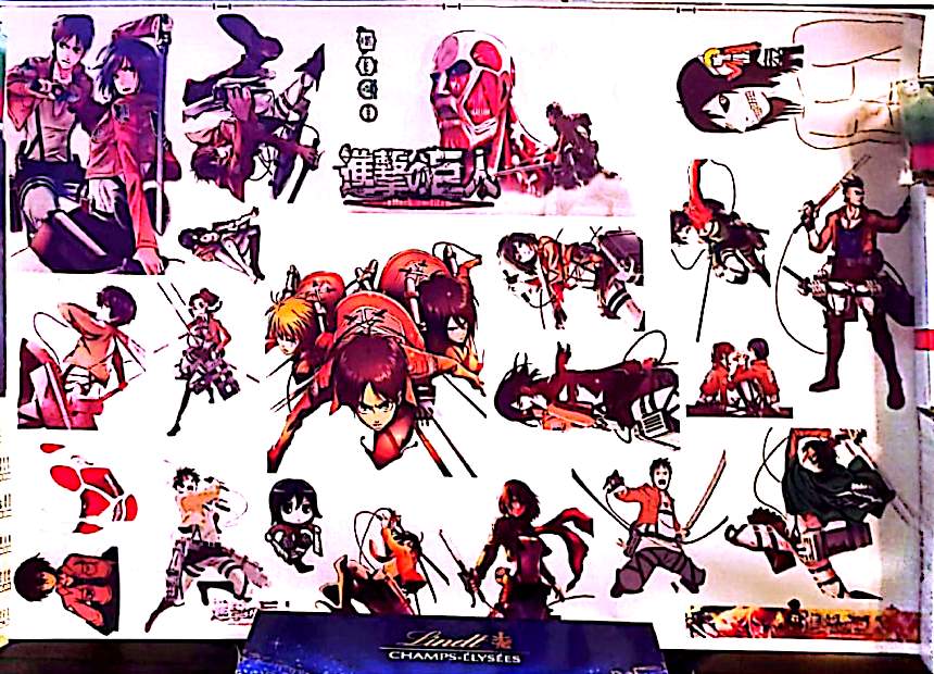 Sticker Mural Attack on Titan – Planche Multi-Stickers – 60 x 90 cm