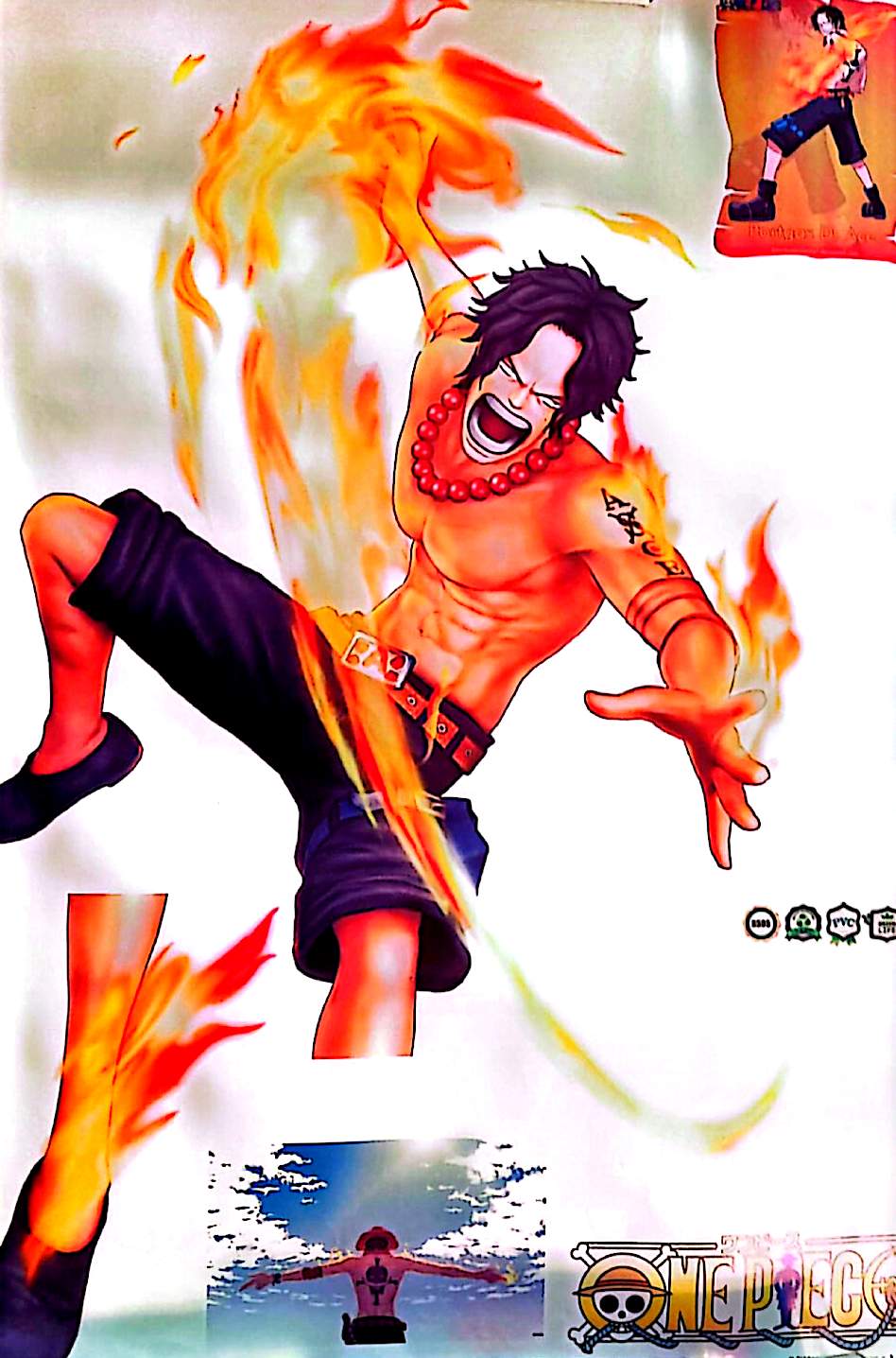 Sticker Mural One Piece portgas d. ace – Effet Flammes – 60 x 90 cm