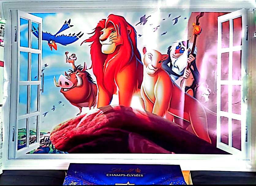 Sticker Mural Le Roi Lion – Effet Fenêtre 3D – 60 x 90 cm