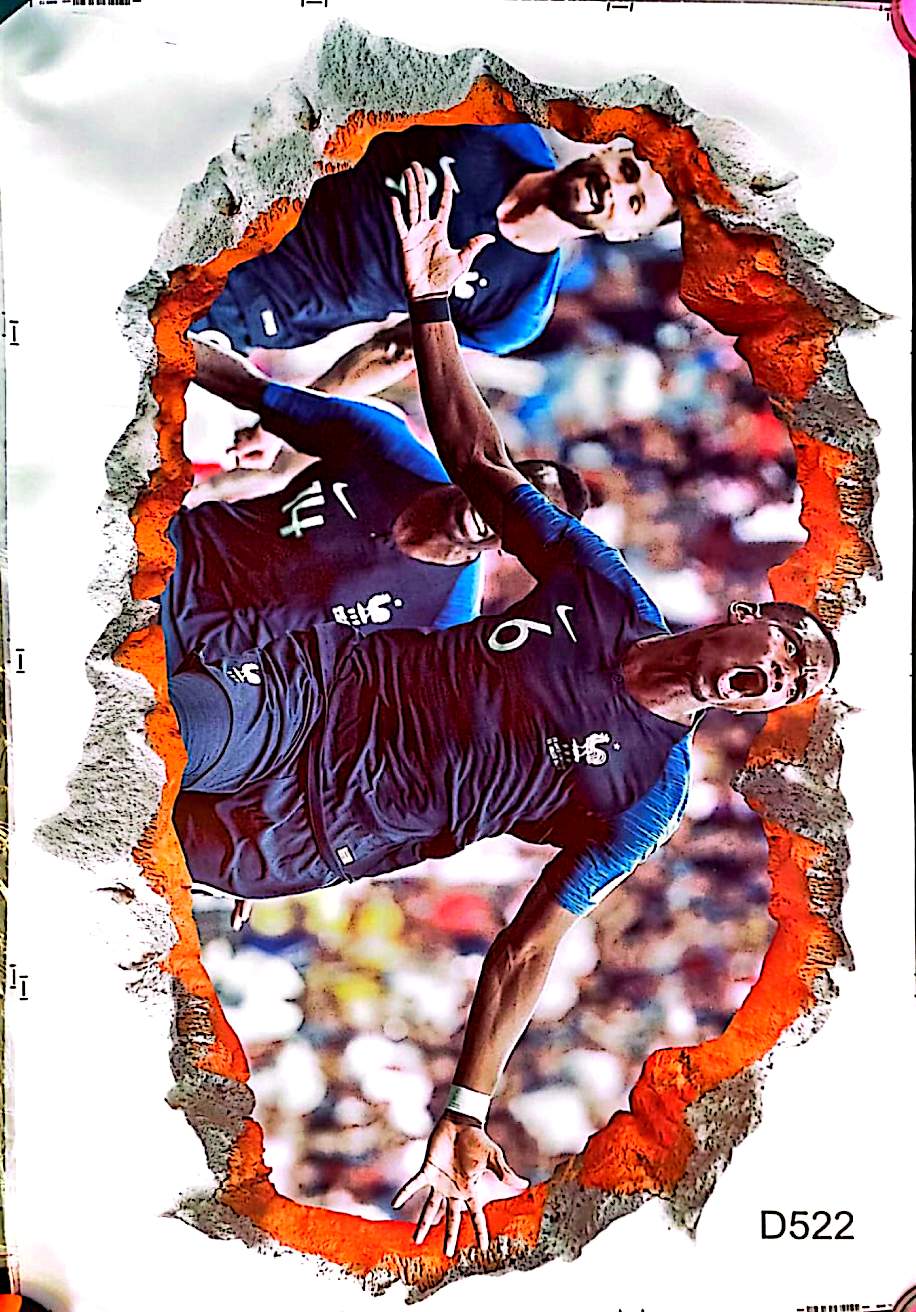 Sticker Mural Paul Pogba – Équipe de France – Effet Mur Cassé – 60 x 90 cm