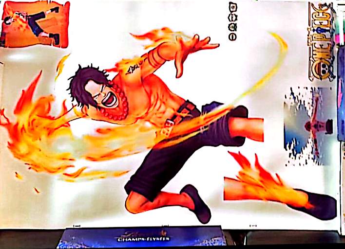 Sticker Mural One Piece portgas d. ace – Effet Flammes – 60 x 90 cm