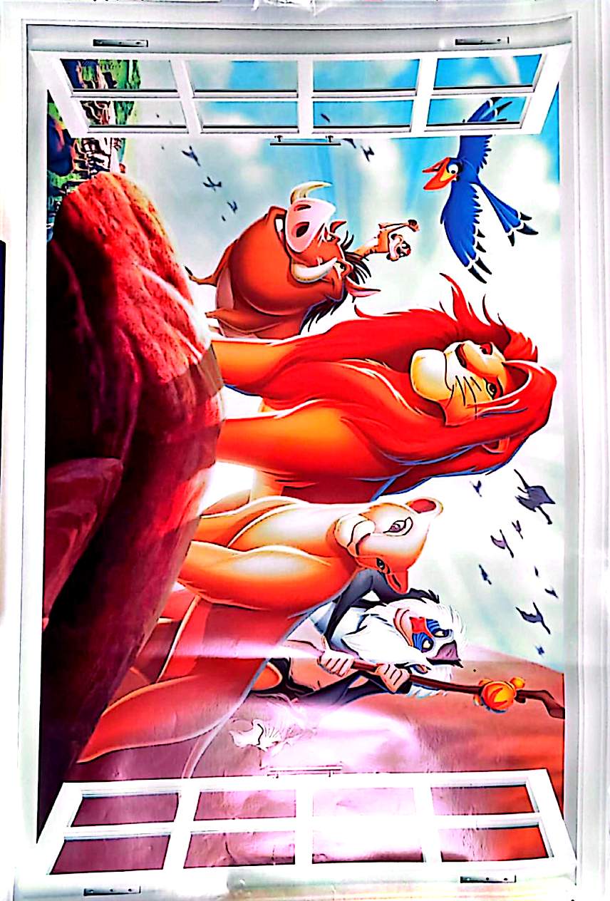 Sticker Mural Le Roi Lion – Effet Fenêtre 3D – 60 x 90 cm