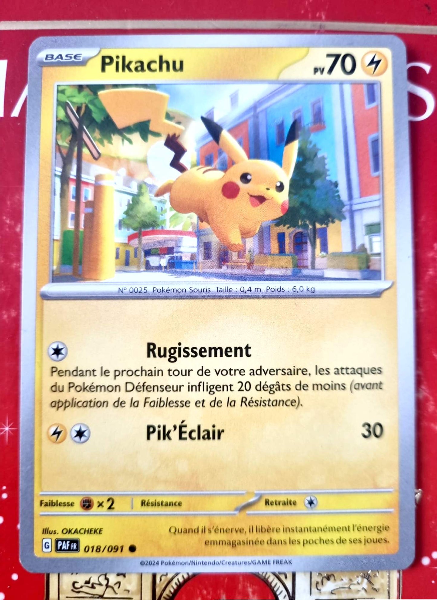 Carte Pokémon Pikachu 018/091 – PV 70 – Carte à Collectionner – Version Française