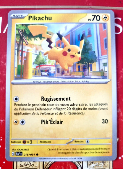 Carte Pokémon Pikachu 018/091 – PV 70 – Carte à Collectionner – Version Française