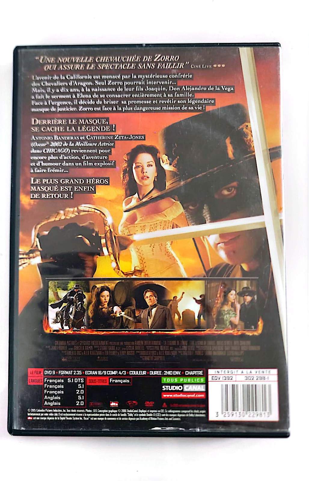 La Légende de Zorro – DVD | Antonio Banderas, Catherine Zeta-Jones | StudioCanal | Occasion Bon État