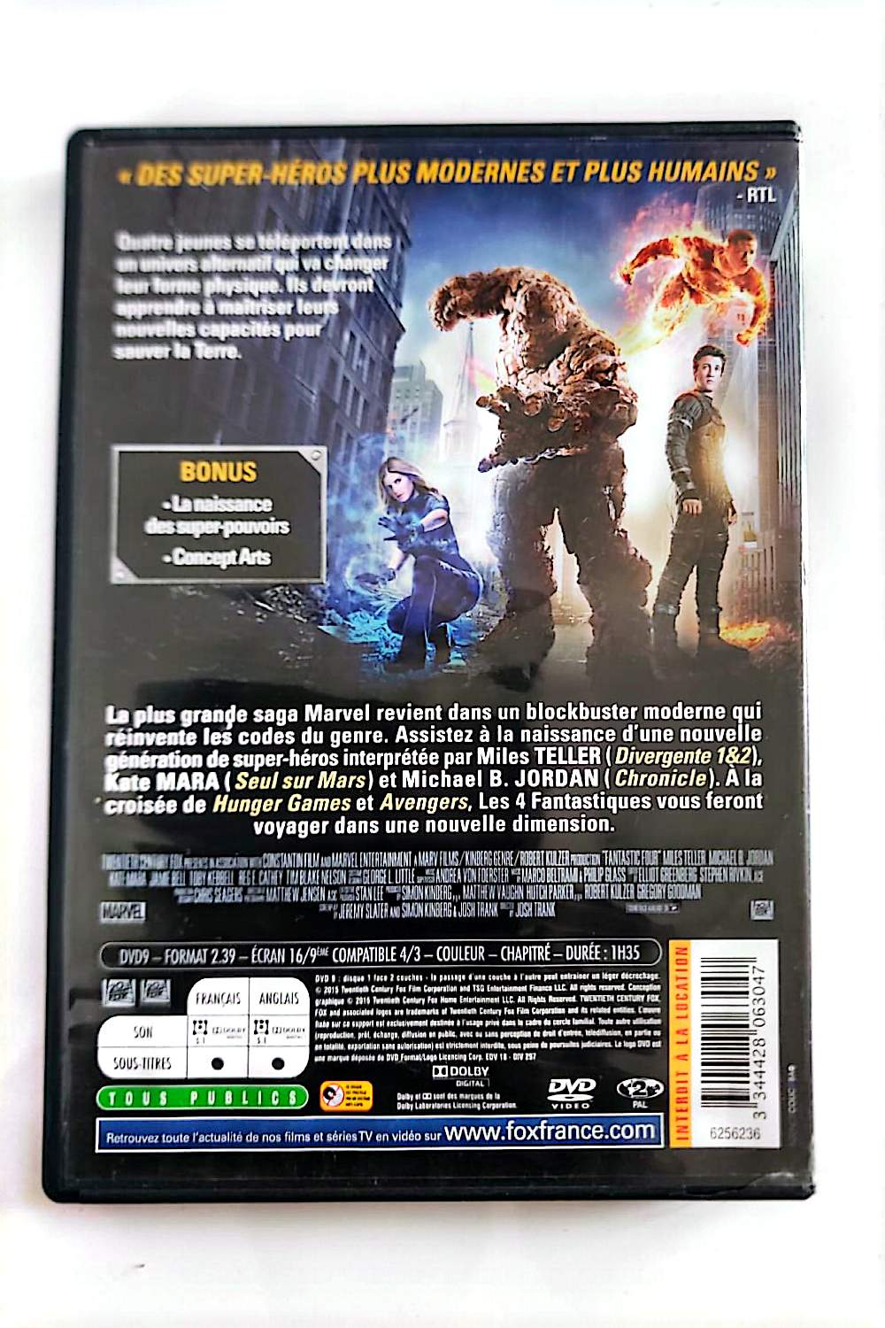 Les 4 Fantastiques – DVD | Miles Teller, Michael B. Jordan | 20th Century Fox | Marvel | VF | Occasion Bon État