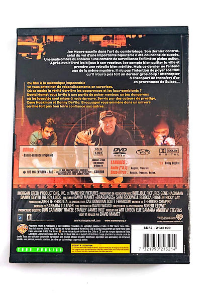 Braquages (Heist) – DVD | Gene Hackman, Danny DeVito | David Mamet | Warner Bros | VF | Occasion Bon État