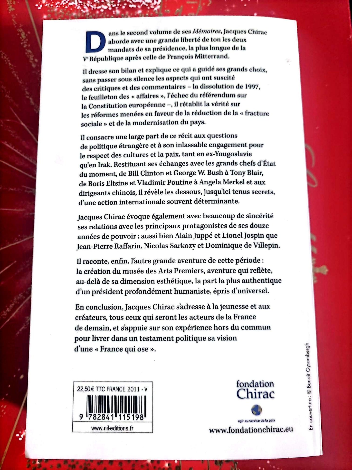 Livre Mémoires – Jacques Chirac – Le temps présidentiel – Mémoires – Éditions Nil