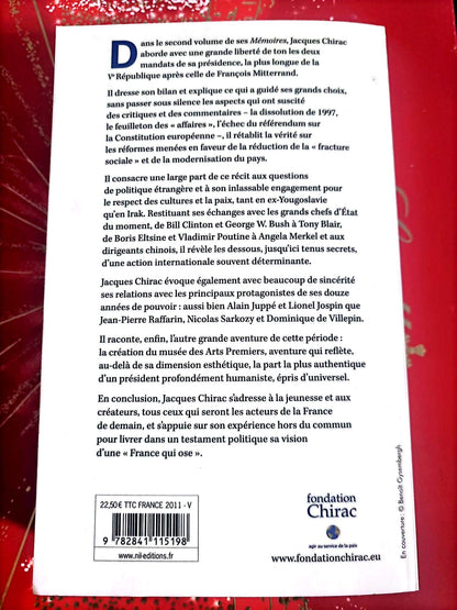Libro Memorias – Jacques Chirac – El tiempo presidencial – Memorias – Éditions Nil