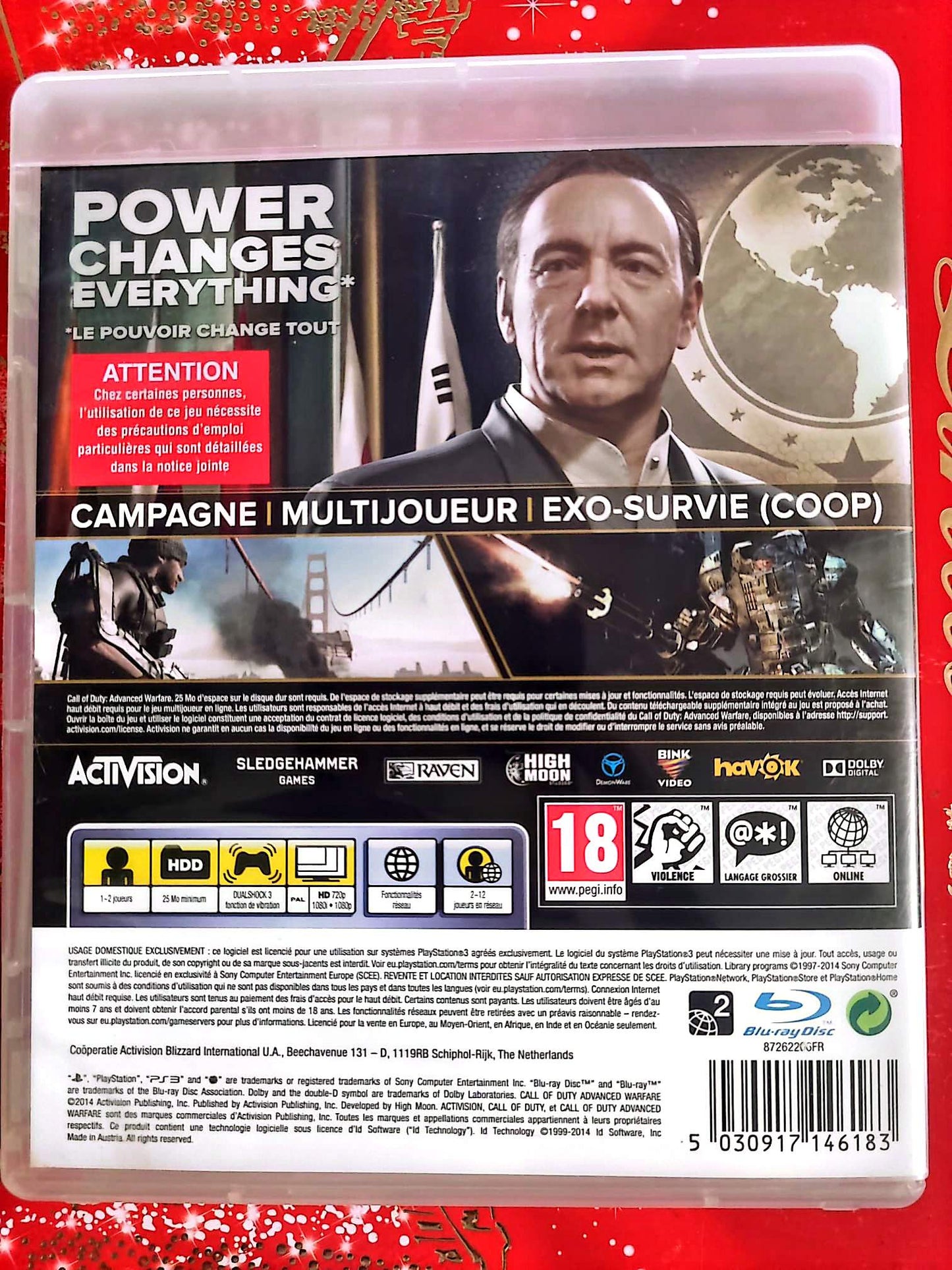 Call of Duty Advanced Warfare Jeu PS3 PlayStation 3 FPS Action Guerre Futuriste Multijoueur PEGI 18 Version Française