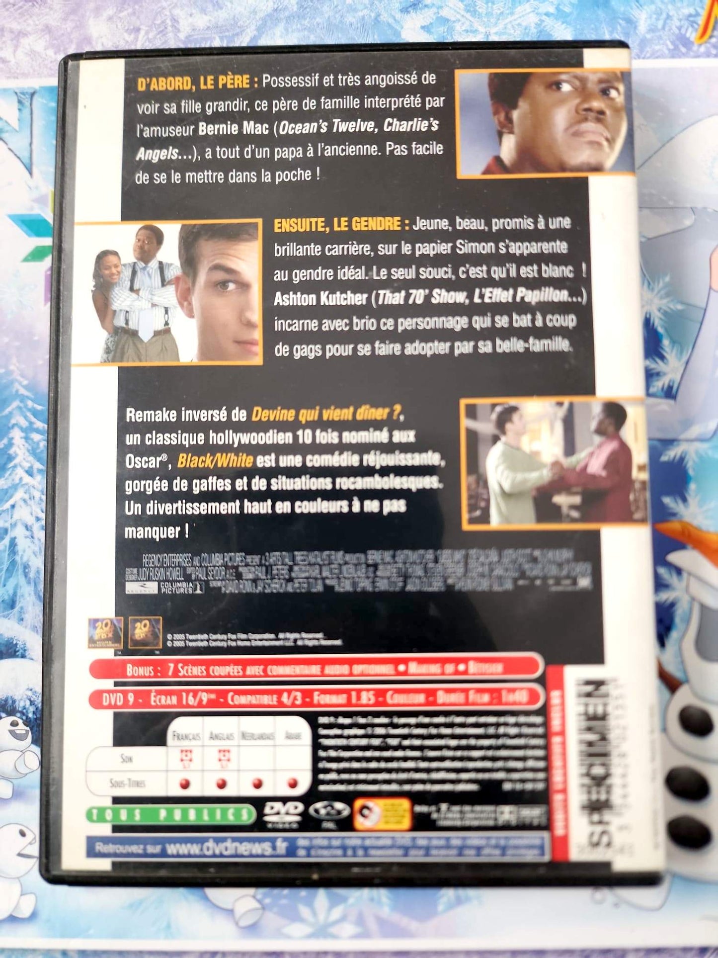 Black/White DVD Film Comédie Bernie Mac Ashton Kutcher Français Anglais Zone 2