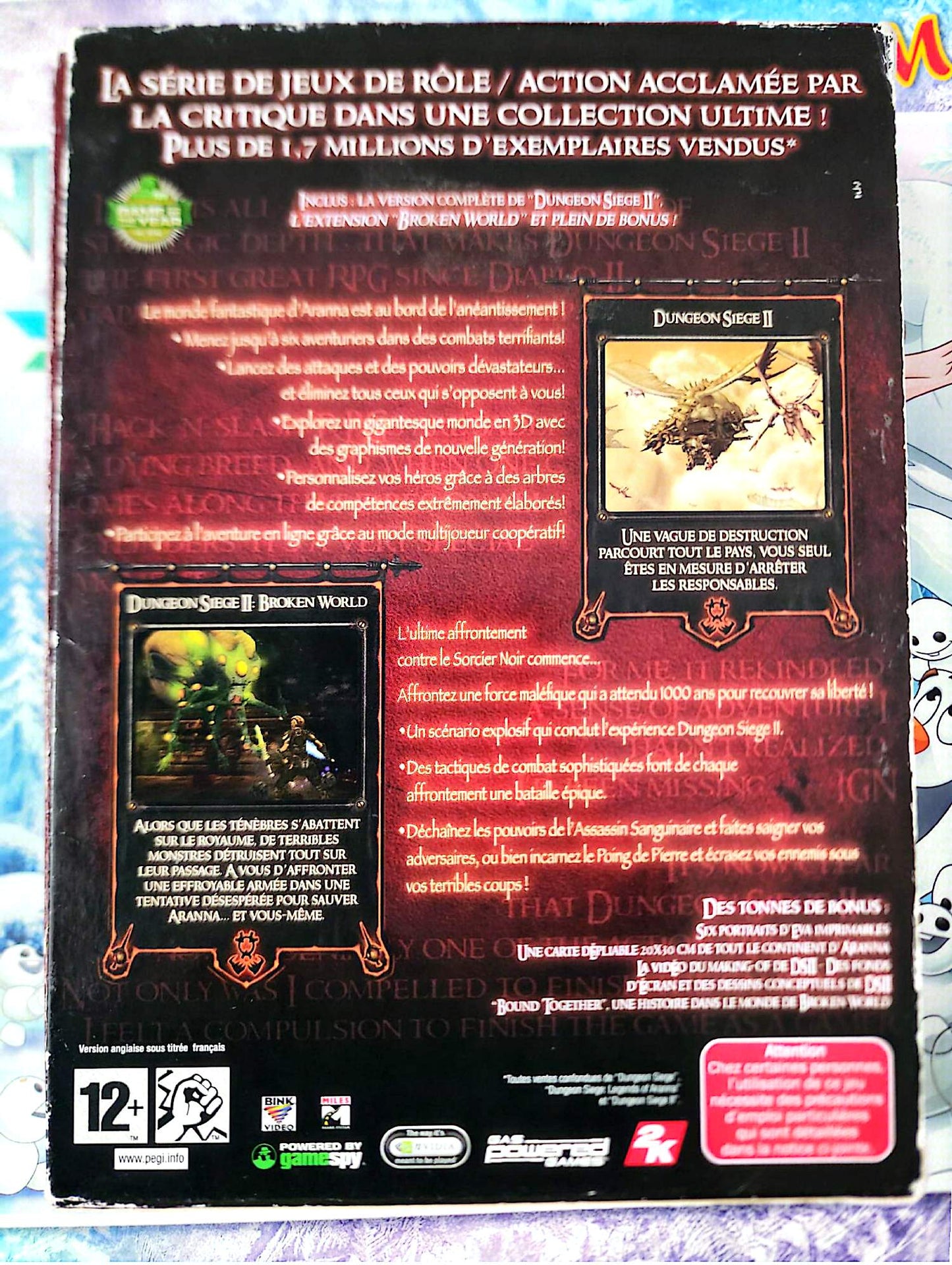 Dungeon Siege Deluxe Edition Jeu PC Complet Incomplet 1 CD Manquant Français RPG Action