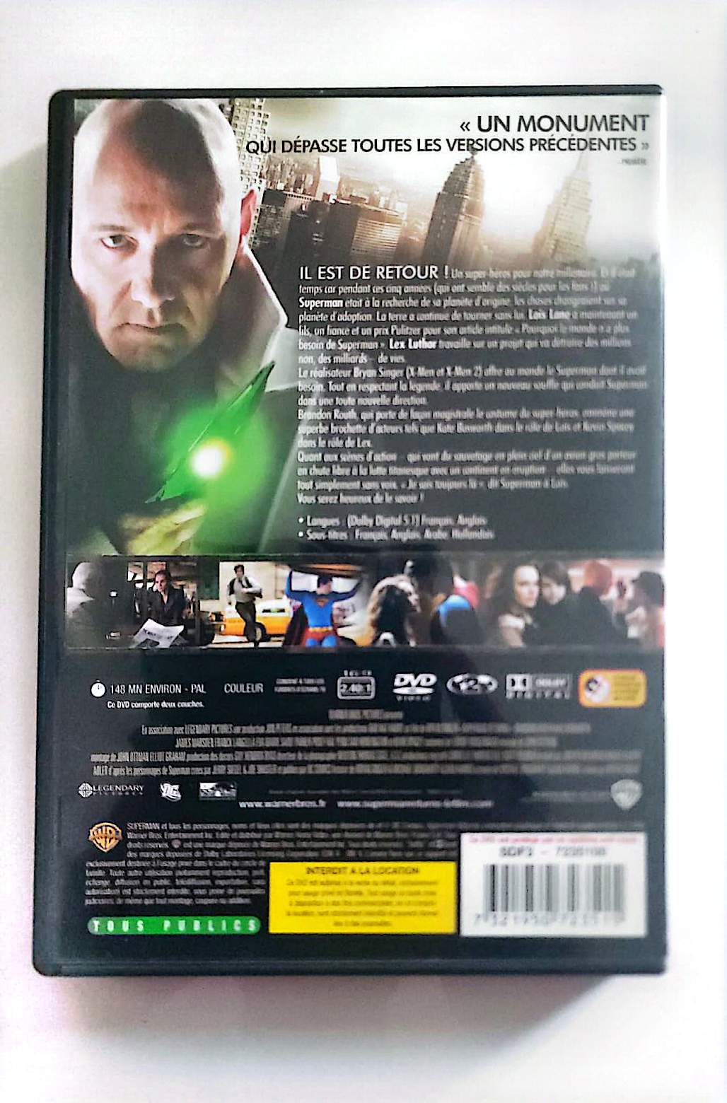 Superman Returns – DVD | Brandon Routh, Kevin Spacey | Bryan Singer | Warner Bros | DC Comics | VF | Occasion Bon État