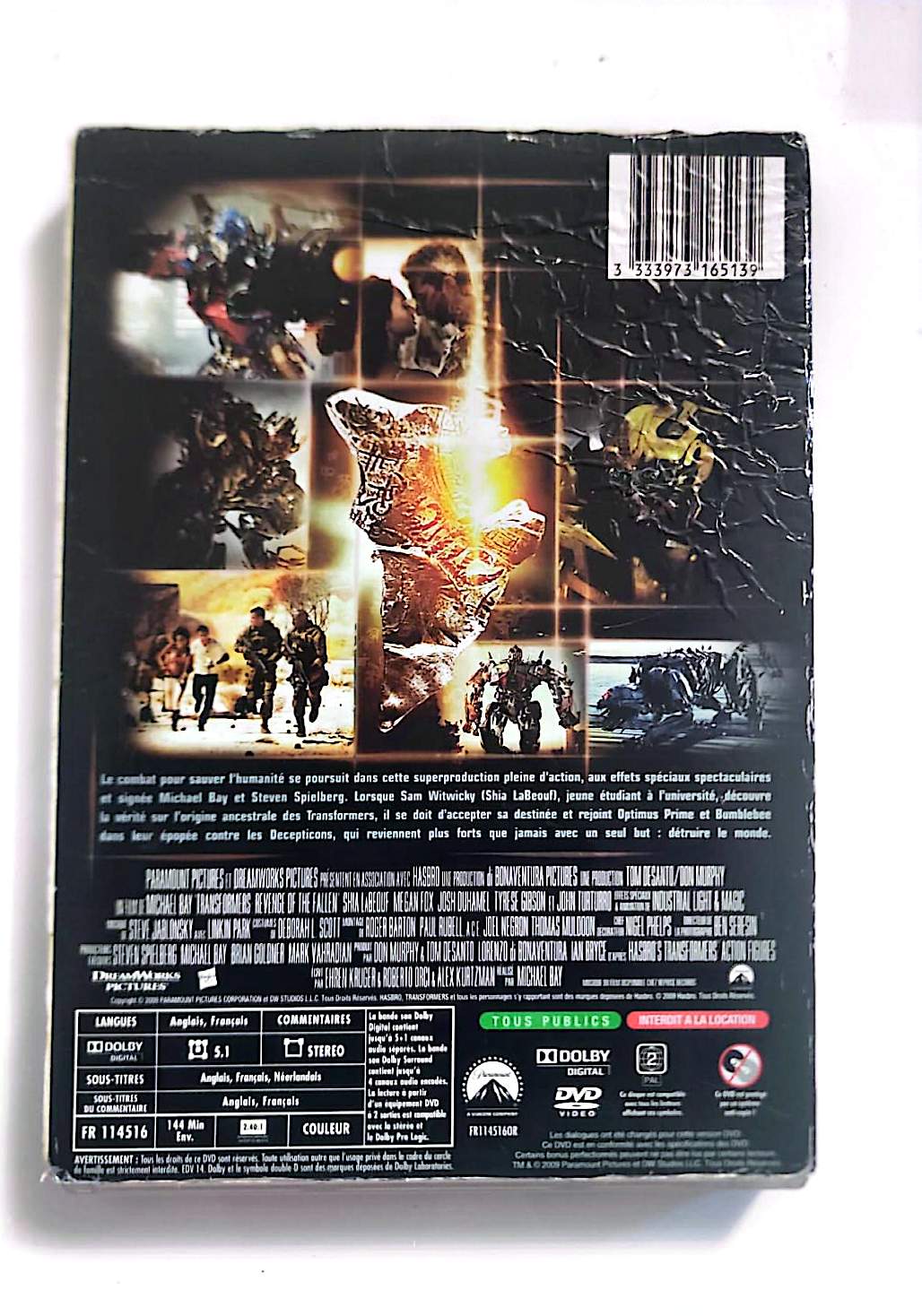 Transformers 2 : La Revanche – DVD – Paramount Pictures – Shia LaBeouf, Megan Fox – Zone 2 PAL