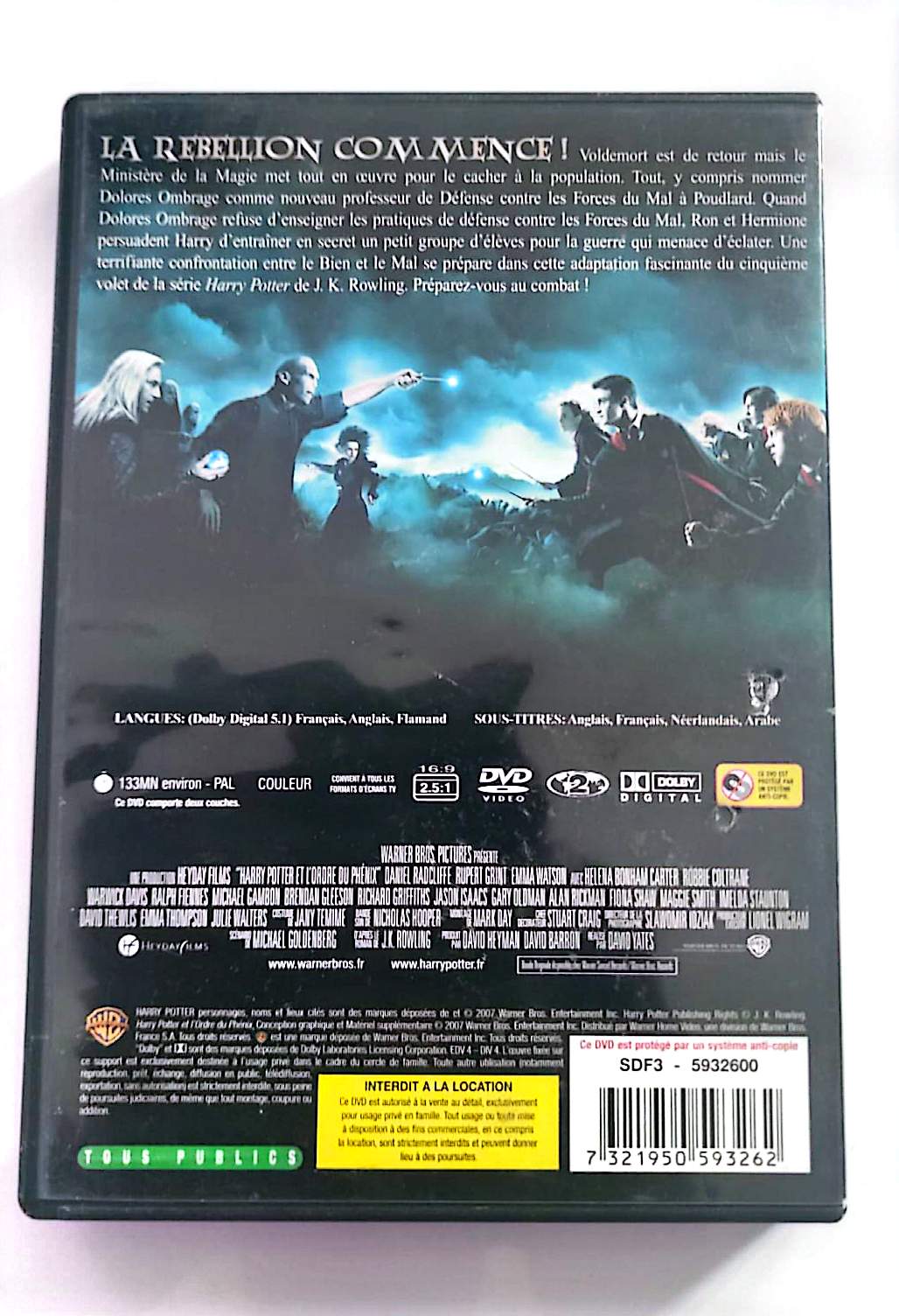 Harry Potter et l'Ordre du Phénix – DVD | Daniel Radcliffe | David Yates | Warner Bros | VF | Occasion Bon État