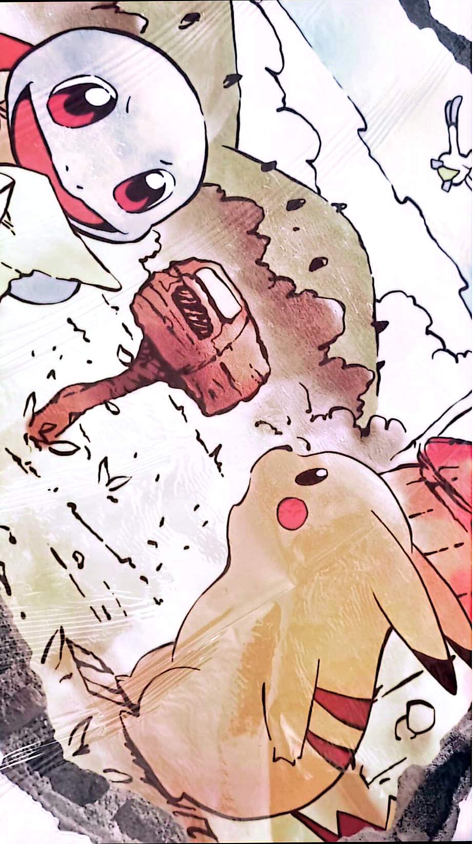 Sticker Mural Pokémon 90 x 60 cm – Pikachu et Carapuce – Décoration Murale Manga – Autocollant Grand Format