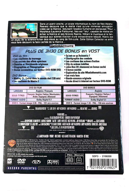 Matrix — Édition Collector 2 DVD — Keanu Reeves, Laurence Fishburne — Wachowski | Warner Bros. — Plus de 3h30 de Bonus