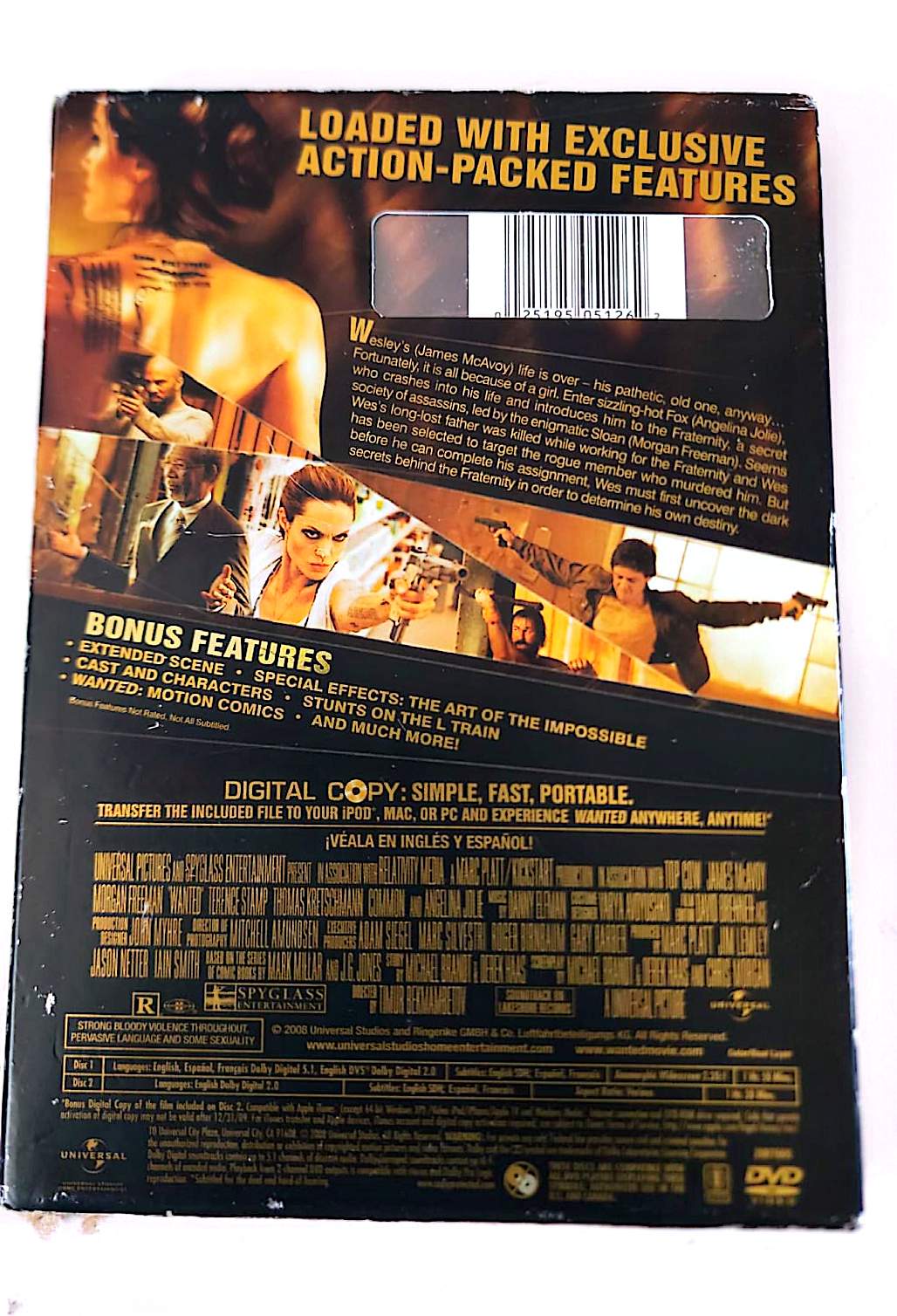 Wanted – DVD Édition Spéciale 2 Disques + Copie Numérique – Universal Pictures – James McAvoy, Angelina Jolie – NTSC Zone 1