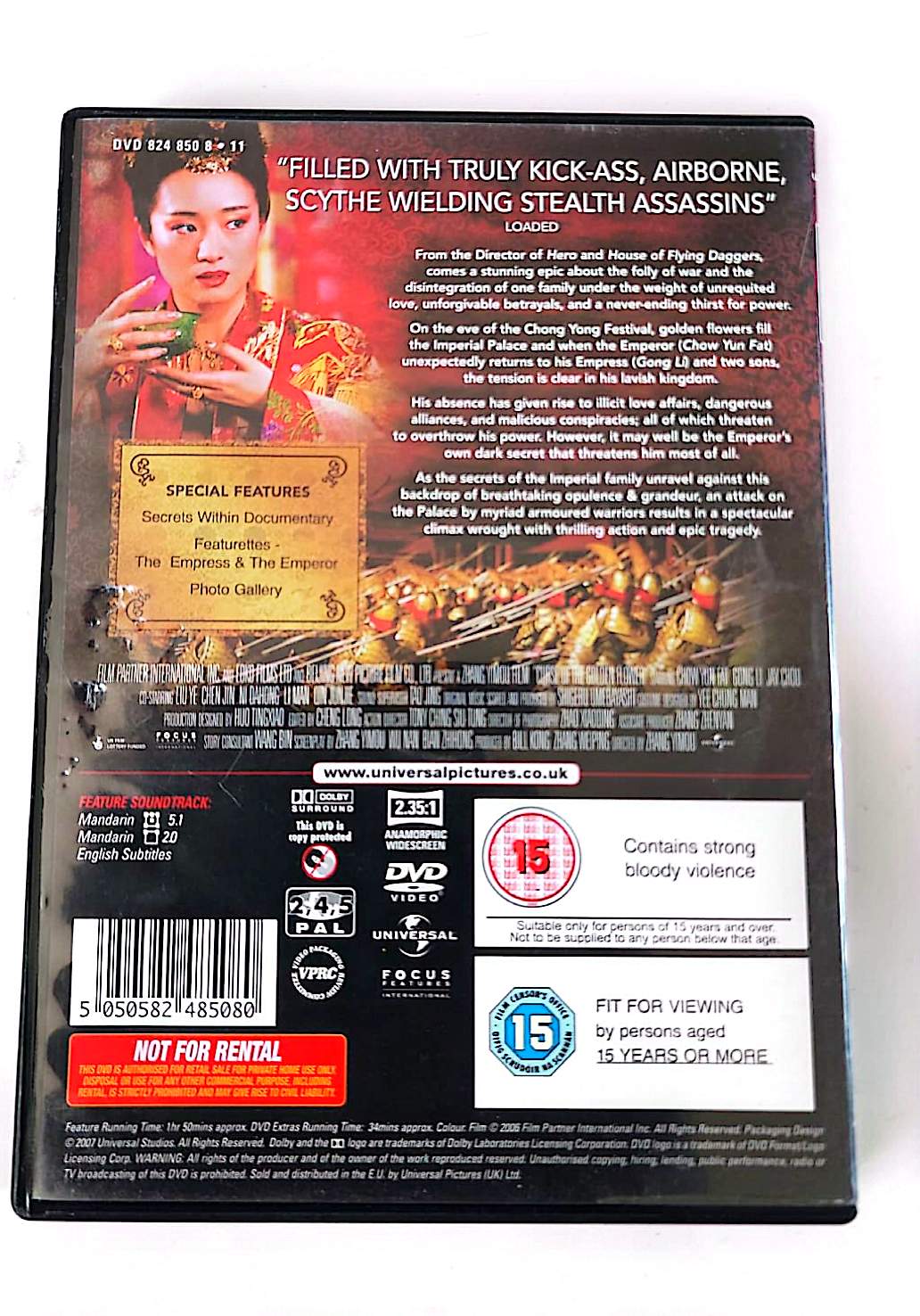 Curse of the Golden Flower – DVD – Universal Pictures – Chow Yun-Fat, Gong Li, Jay Chou – Zhang Yimou – Zone 2 PAL