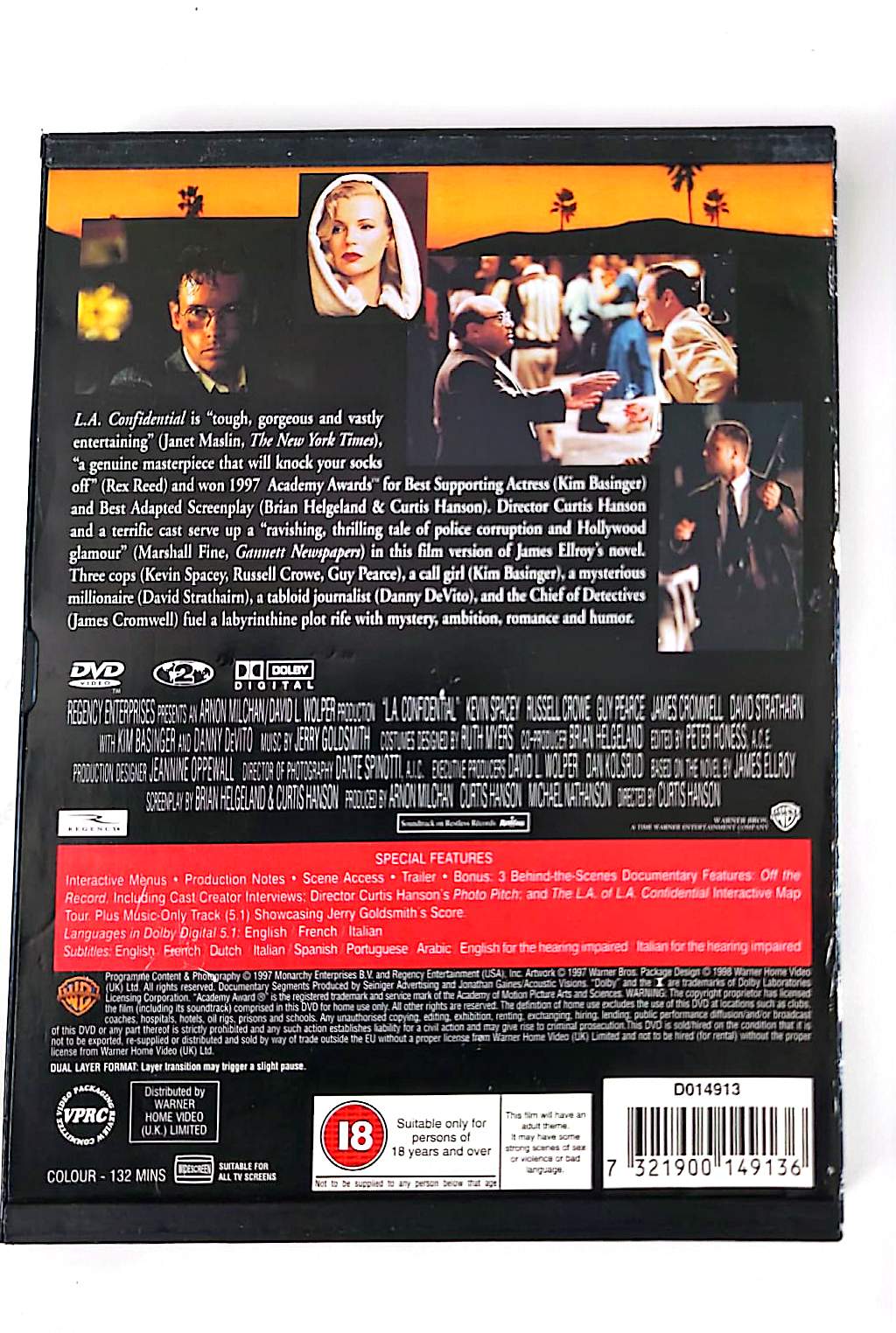 L.A. Confidential – DVD Édition Spéciale – Curtis Hanson – Kevin Spacey, Russell Crowe, Kim Basinger