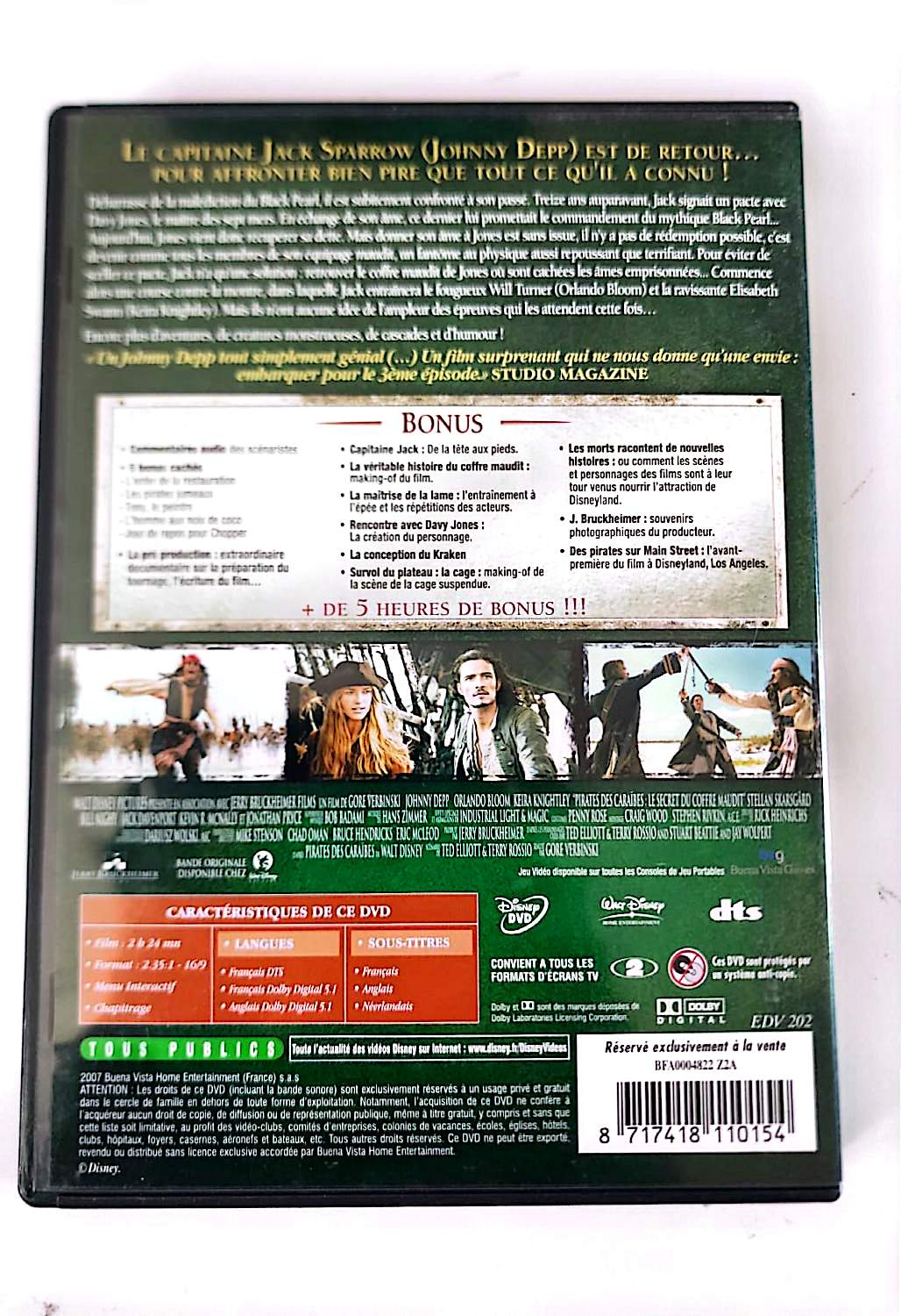 Pirates des Caraïbes : Le Secret du Coffre Maudit – Édition Collector 2 DVD – Johnny Depp – Disney
