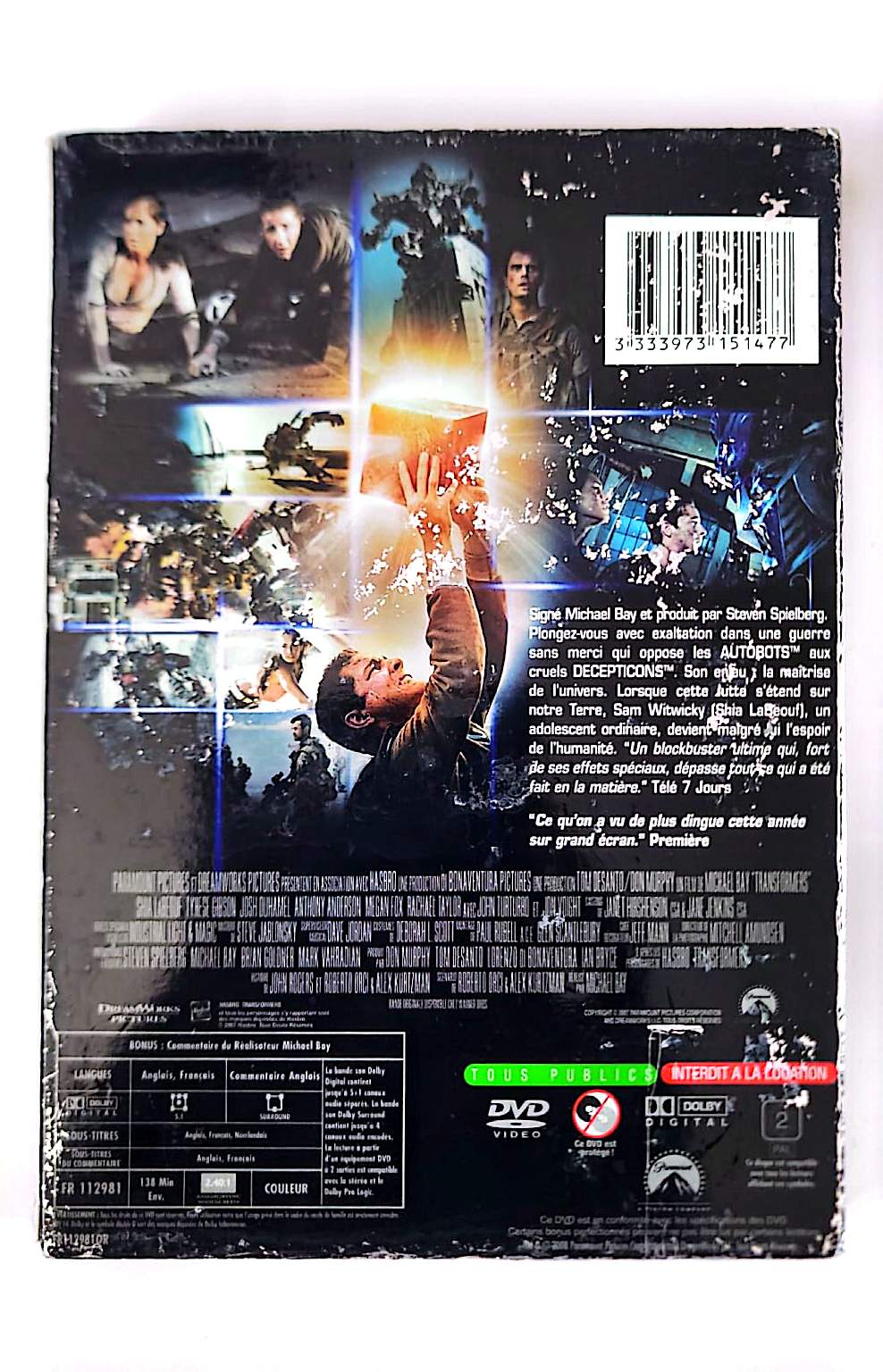 Transformers – DVD – Paramount Pictures – Shia LaBeouf, Megan Fox – Michael Bay – Zone 2 PAL