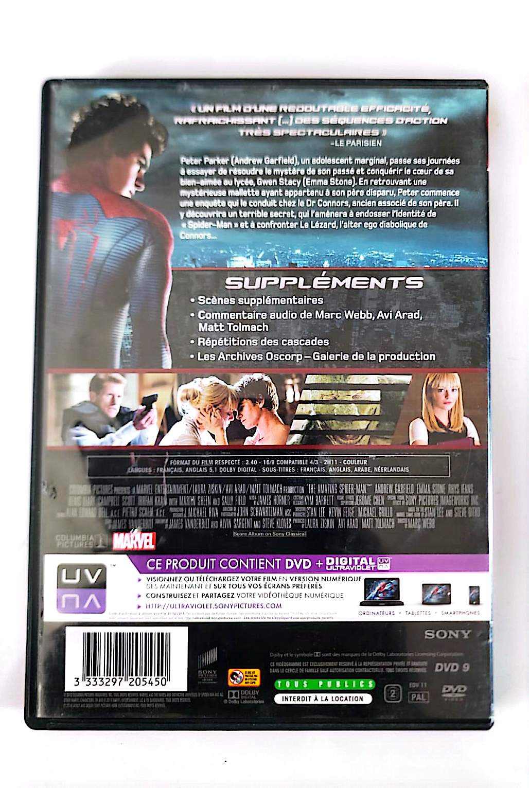 The Amazing Spider-Man – DVD + Digital UV – Sony Pictures – Andrew Garfield, Emma Stone – Zone 2 PAL