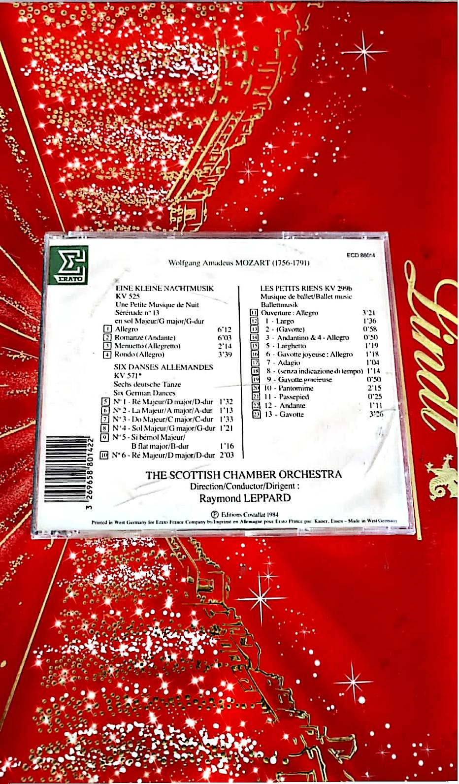 CD Mozart – Petite Musique de Nuit KV 525, Les Petits Riens KV 299b, Danses allemandes KV 571 – Scottish Chamber Orchestra, Raymond Leppard