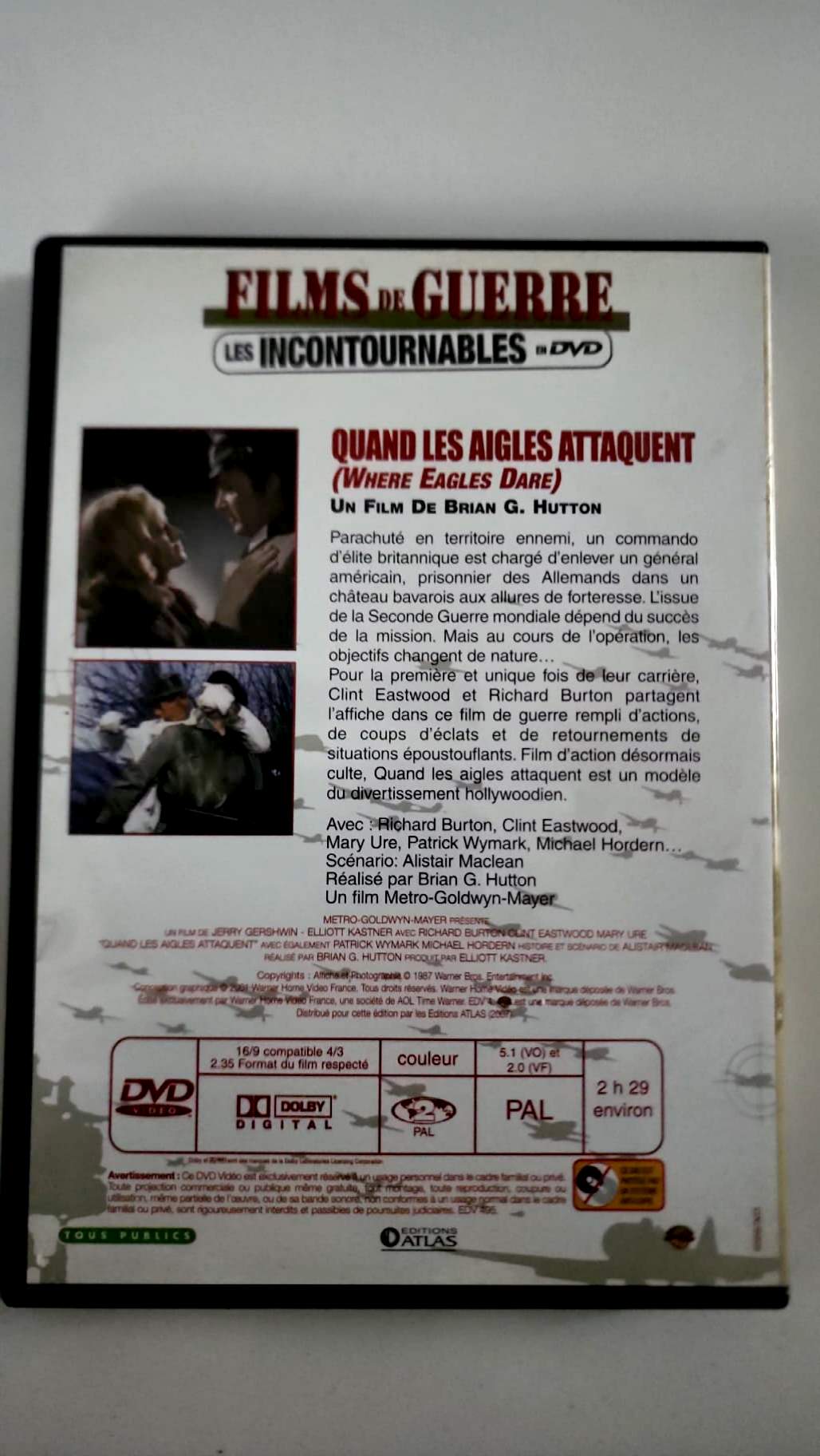 Quand les aigles attaquent – DVD Éditions Atlas – Films de guerre