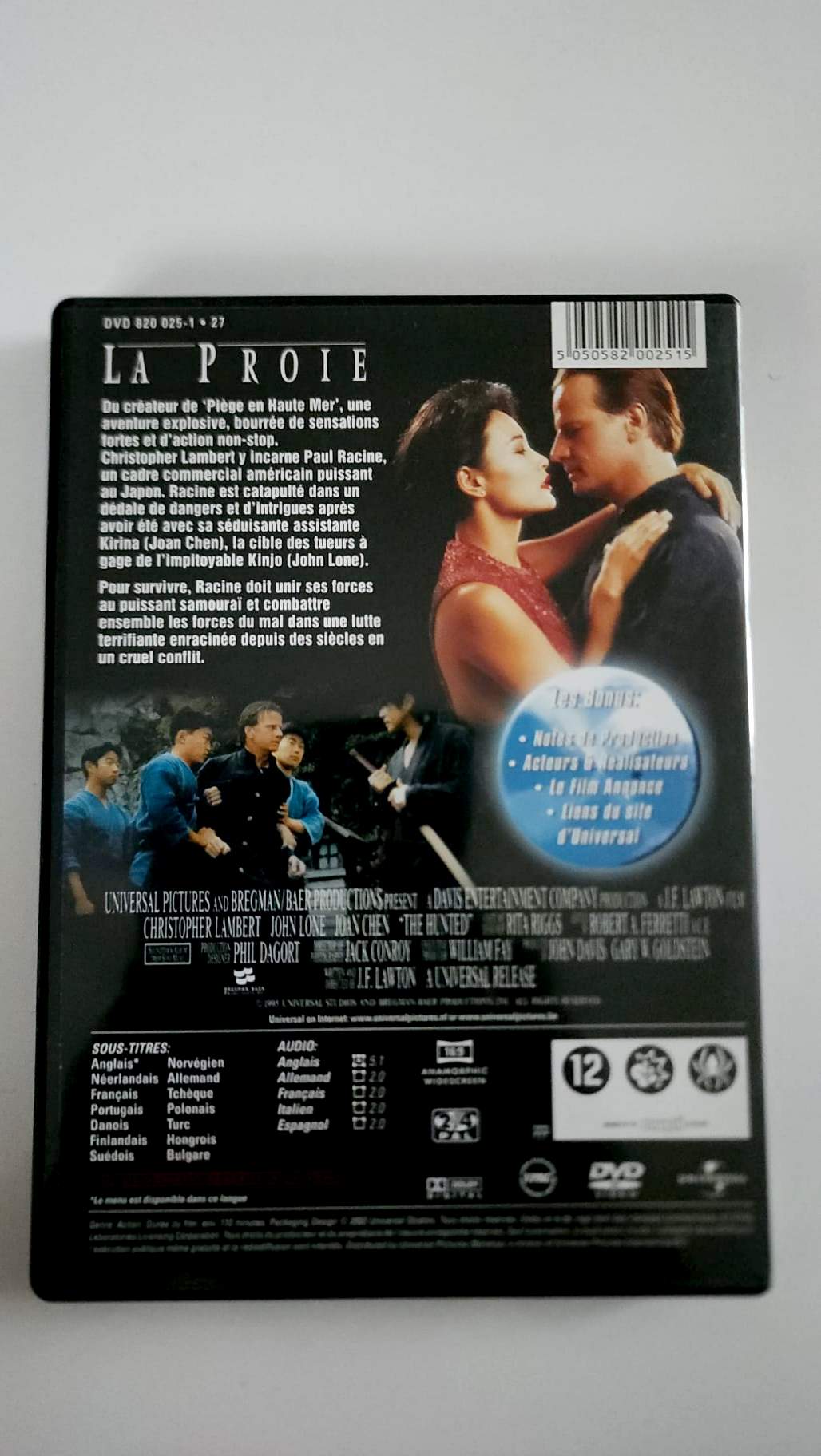 La Proie – DVD Universal – Christophe Lambert, John Lone et Joan Chen
