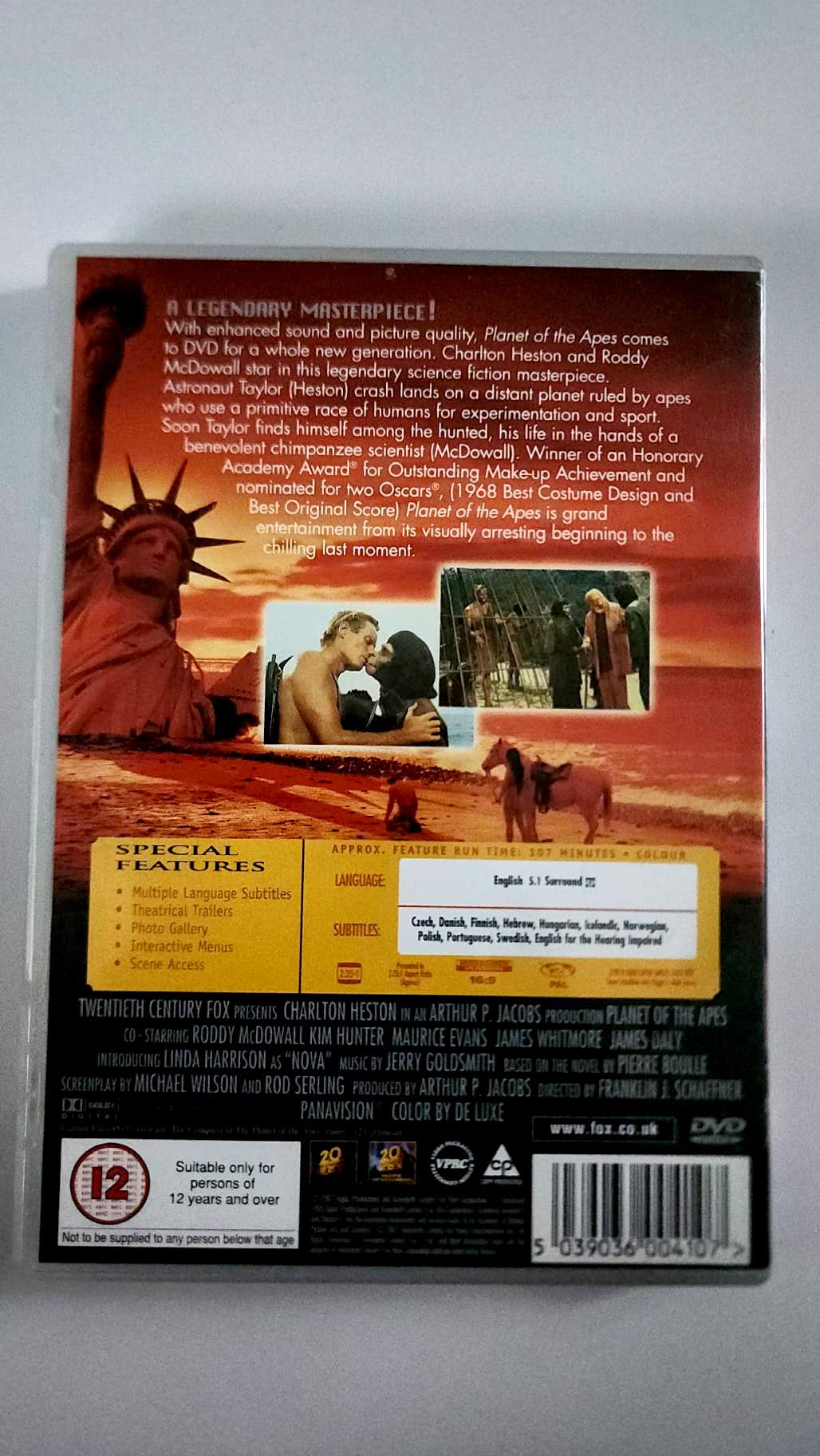 Planet of the Apes – La Planète des singes – DVD UK Fox – Charlton Heston