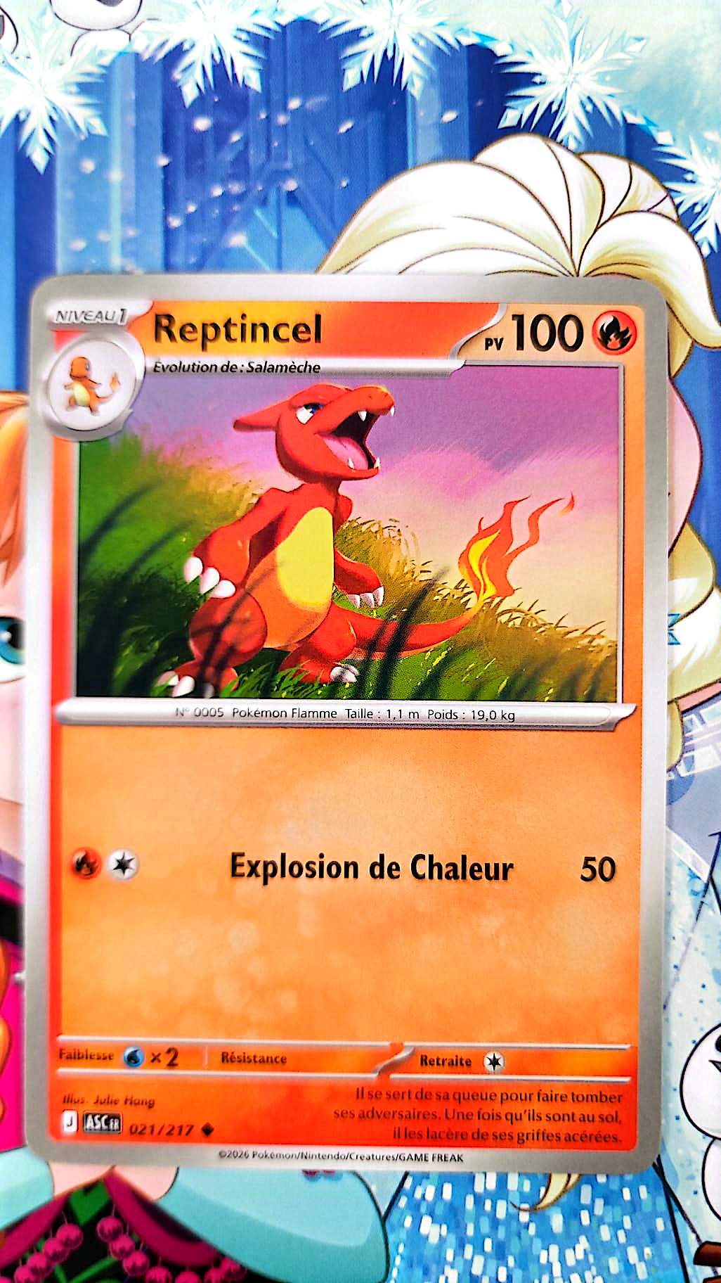 Carte Pokémon Reptincel 021/217 – Carte Feu TCG Française – Évolution Salamèche – Collection & Jeu