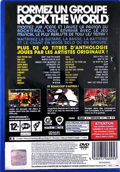 Rock Band – Jeu PS2 | Jeu Musical Rock | Compatible Guitare, Batterie & Micro | PAL