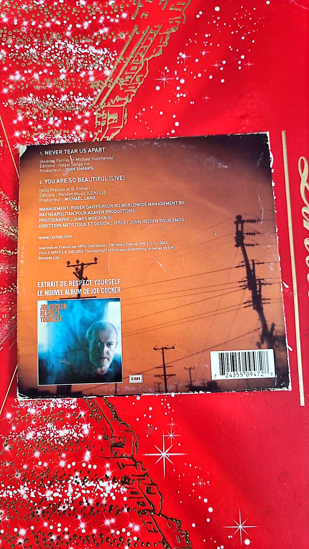 CD single – Joe Cocker : Never Tear Us Apart + You Are So Beautiful (Live