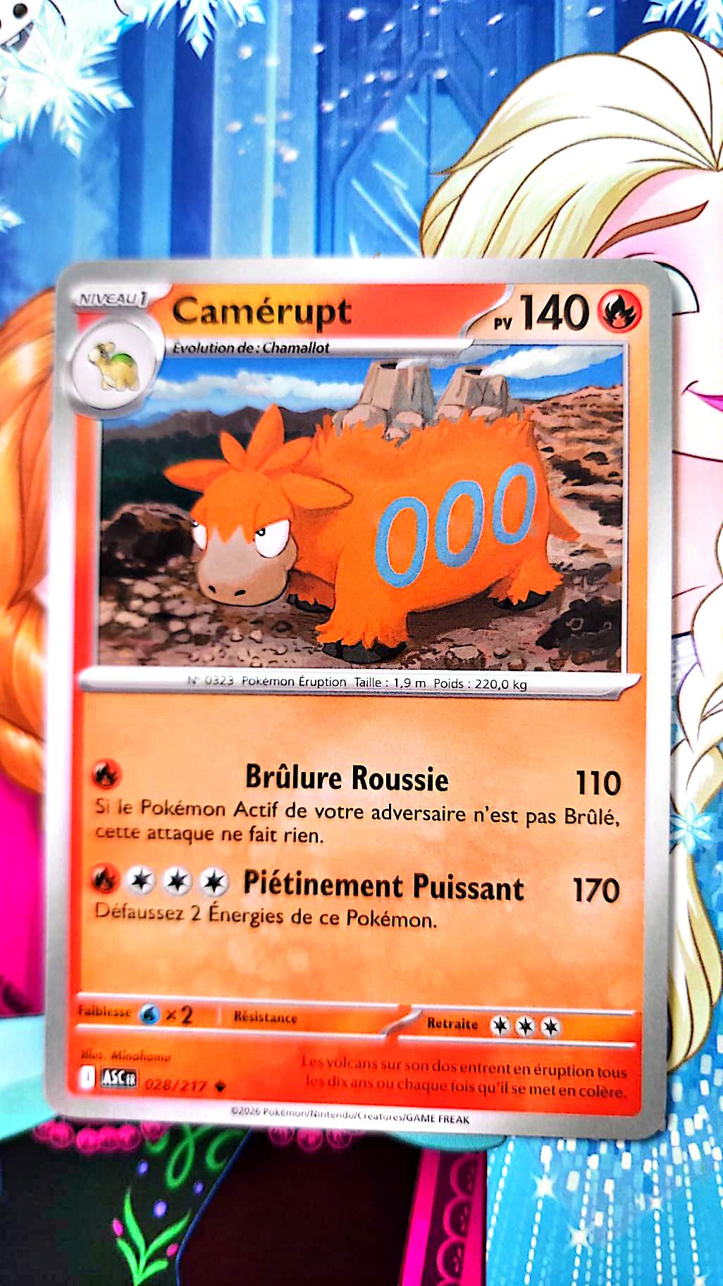 Carte Pokémon Camérupt 028/217 – 140 PV – Type Feu – Carte Évolution TCG Française