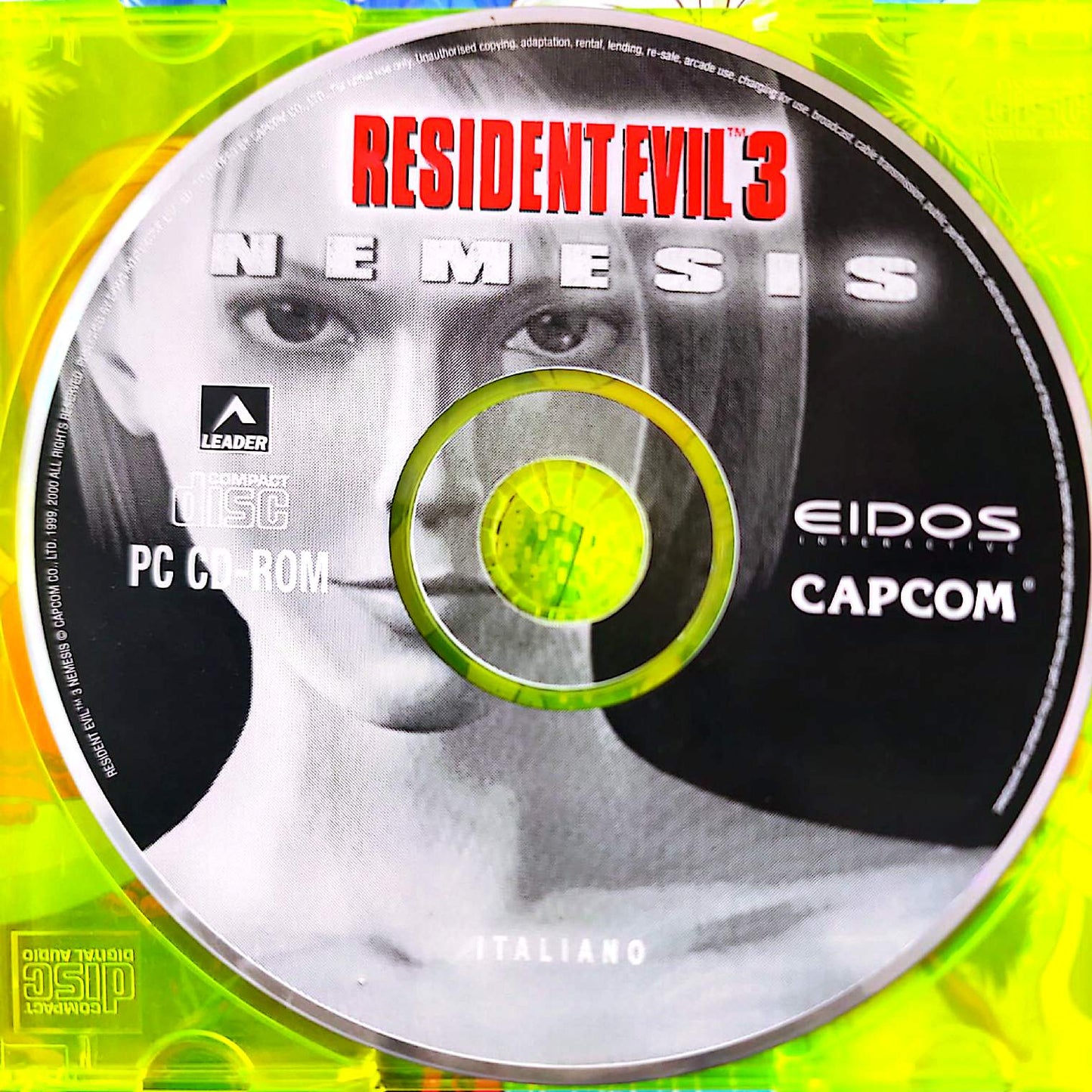 Resident Evil 3 Nemesis Jeu PC CD-ROM CD Uniquement Sans Boîtier Version Italienne Capcom