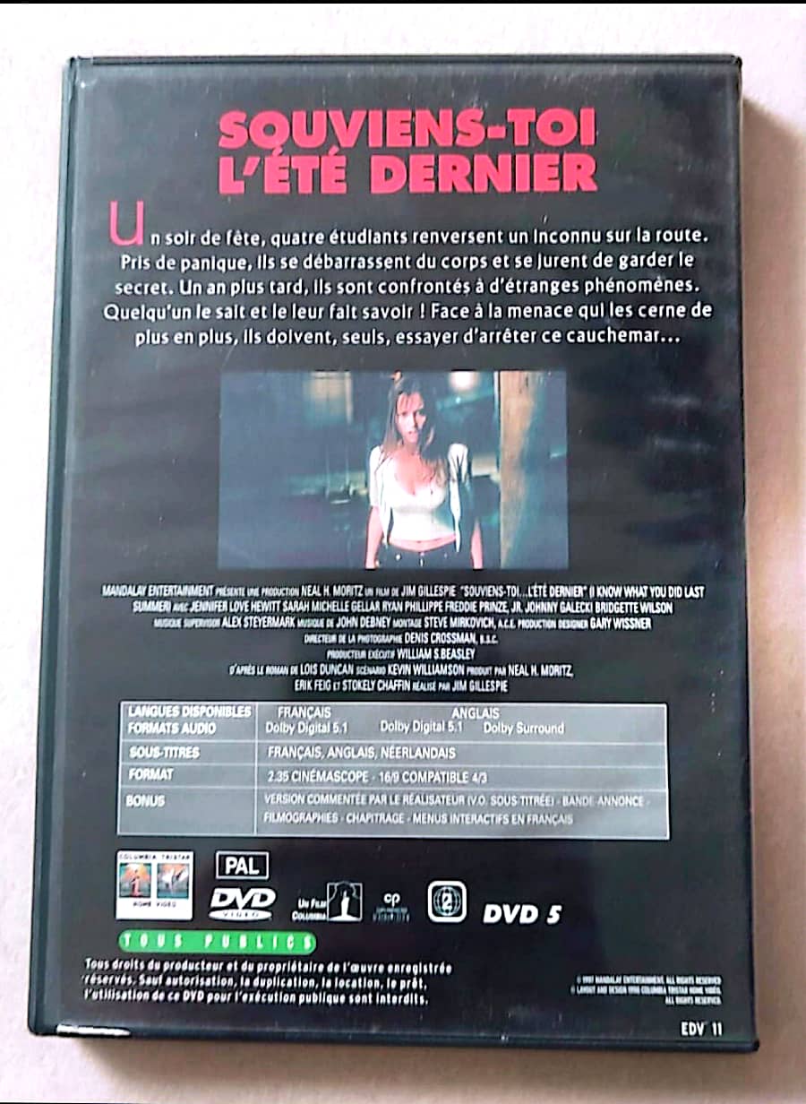 DVD : Souviens toi de l'été dernier