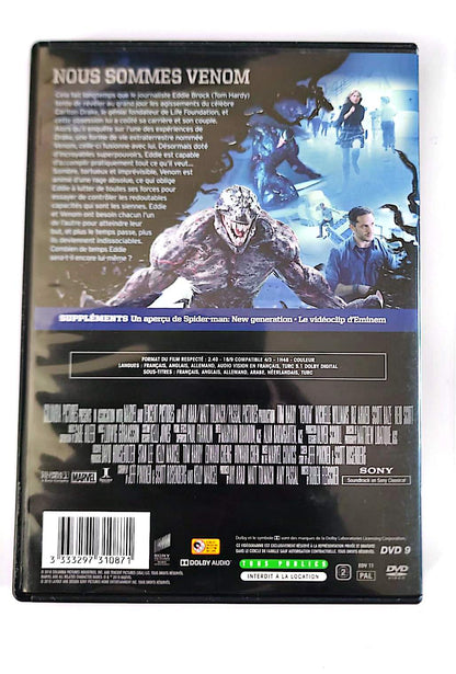 Venom DVD – Tom Hardy – Film Marvel Action Science-Fiction | Zone 2 PAL Français Anglais Allemand