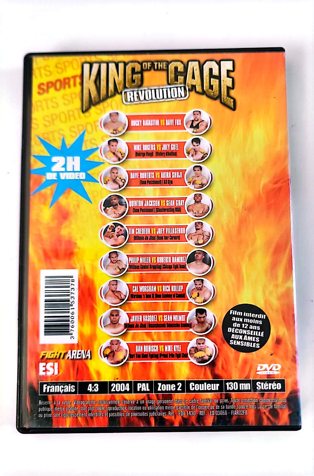 King of the Cage Revolution Vol.1 DVD – MMA Free Fight 2H de Vidéo | Quinton Jackson, Dave Roberts | Zone 2 PAL