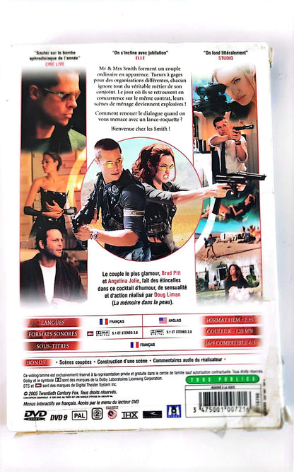 Mr. & Mrs. Smith — DVD — Brad Pitt, Angelina Jolie — Action Comédie Espionnage — Doug Liman | 20th Century Fox