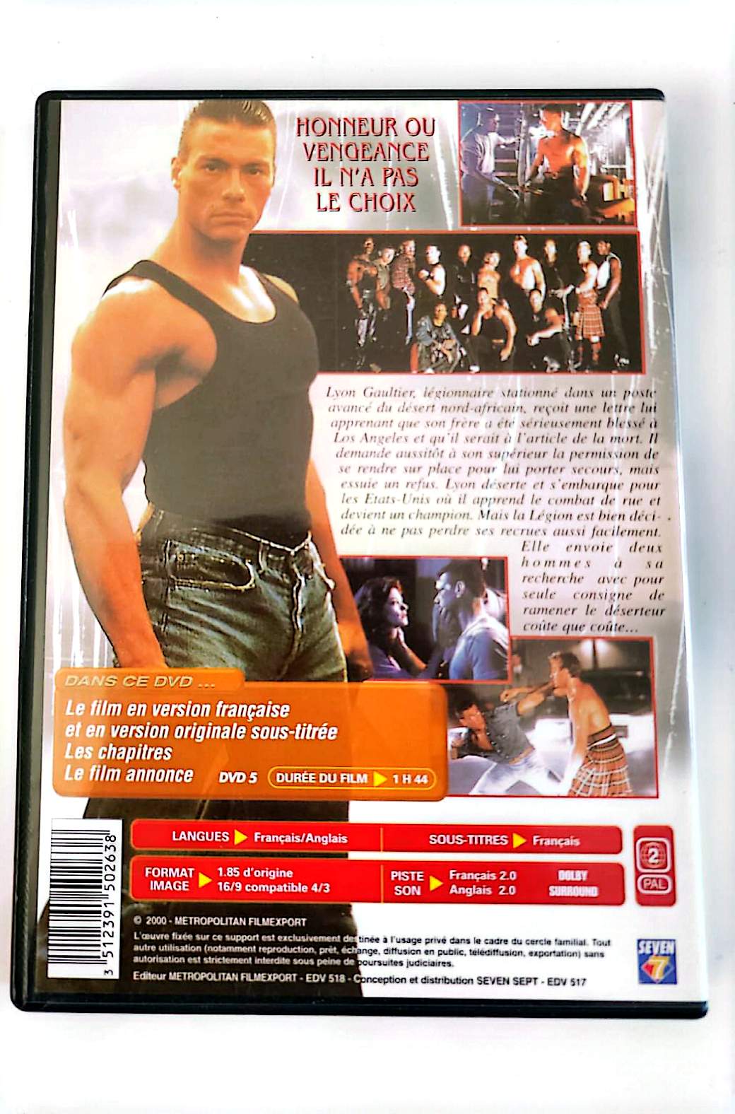 Full Contact DVD – Jean-Claude Van Damme – Film d'Action Arts Martiaux – Édition Zone 2 PAL