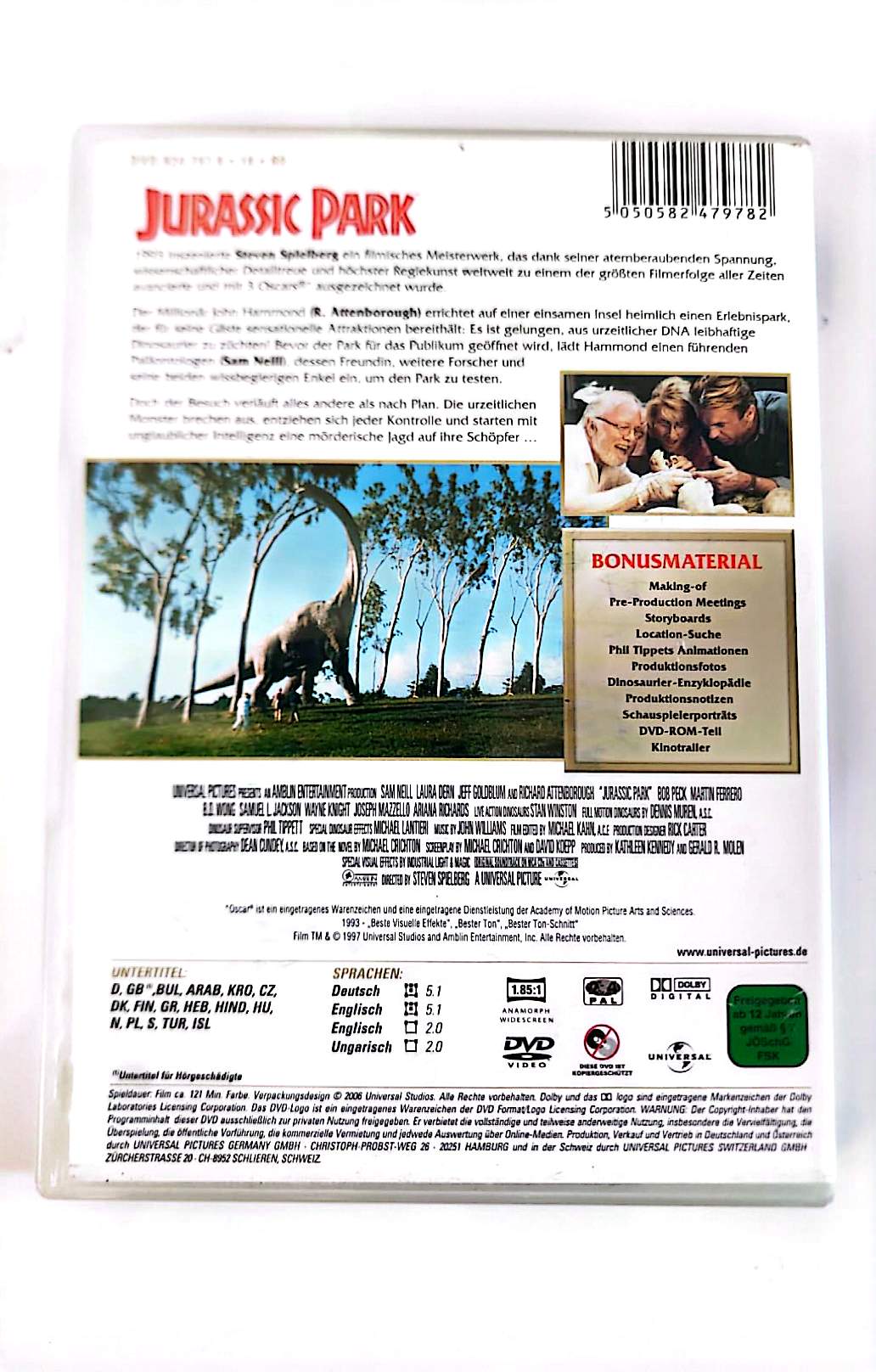 Jurassic Park – Oscar Edition DVD – Édition Allemande – Steven Spielberg – Science-Fiction – Zone 2 PAL